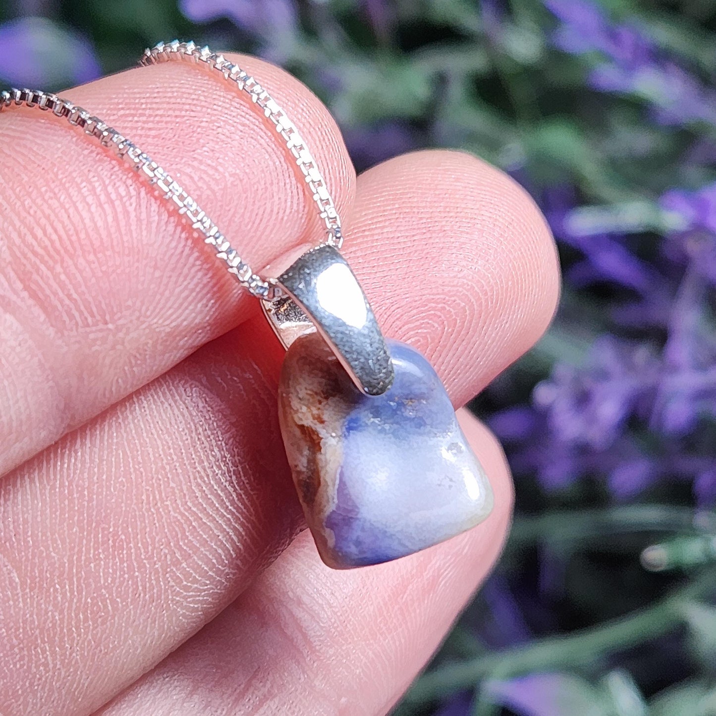 Blue Richterite & Sugilite Pendant