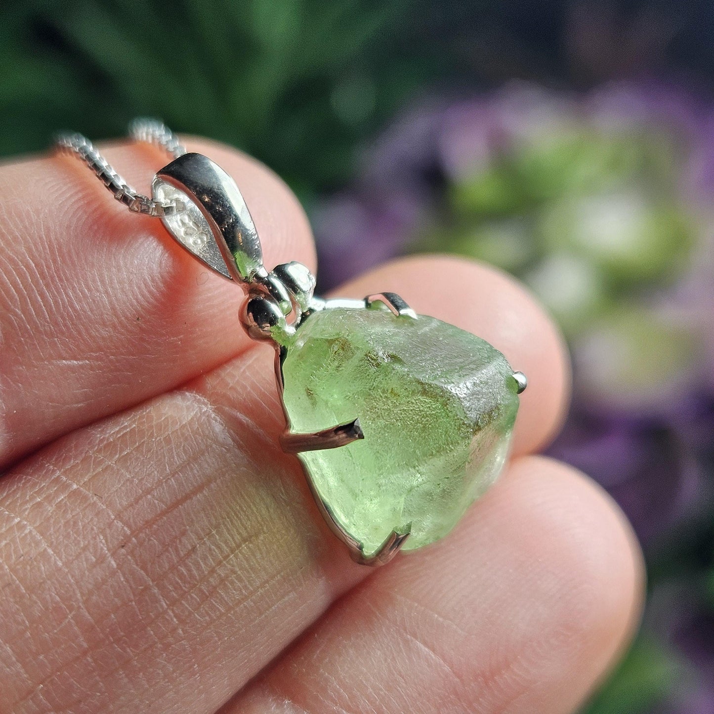 Raw Peridot Crystal Necklace: Natural Terminated Peridot Pendant
