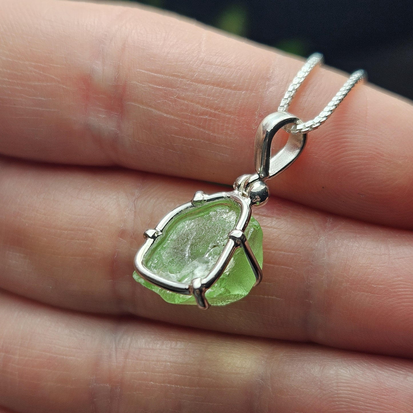 Raw Peridot Crystal Necklace: Natural Terminated Peridot Pendant