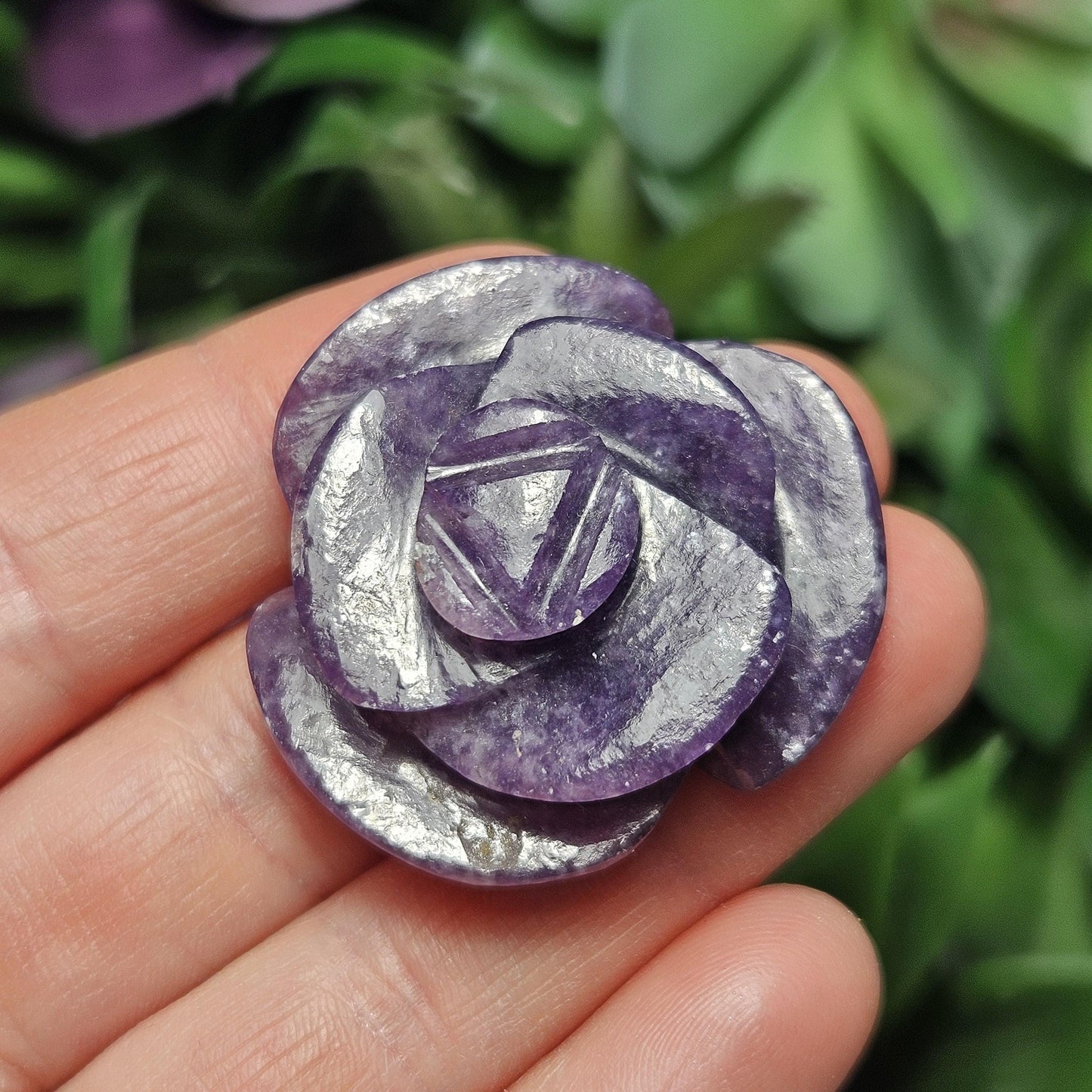 Lepidolite Rose Carving