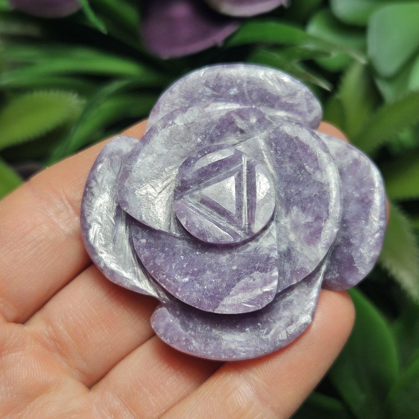 Lepidolite Rose Carving