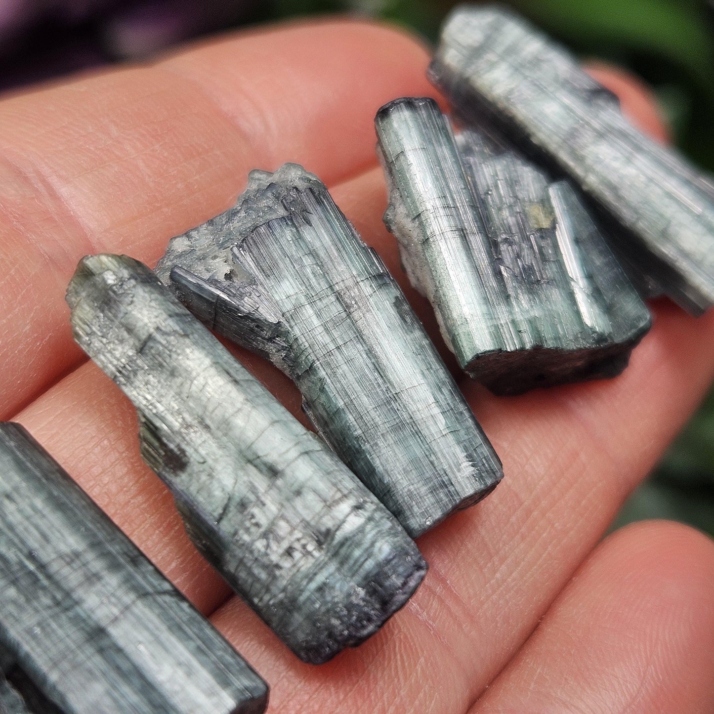 Blue Tourmaline Cats Eye Crystal