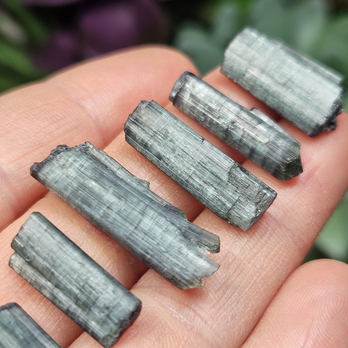 Blue Tourmaline Cats Eye Crystal