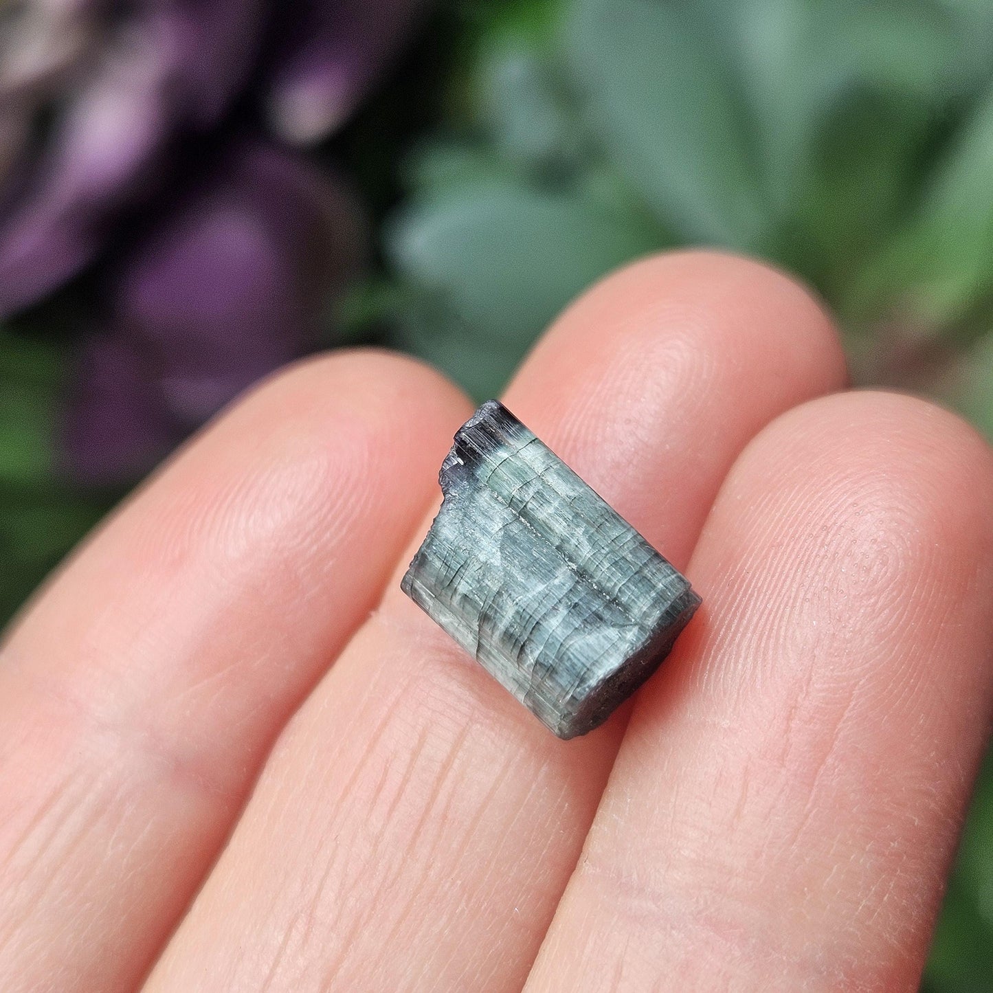 Blue Tourmaline Cats Eye Crystal