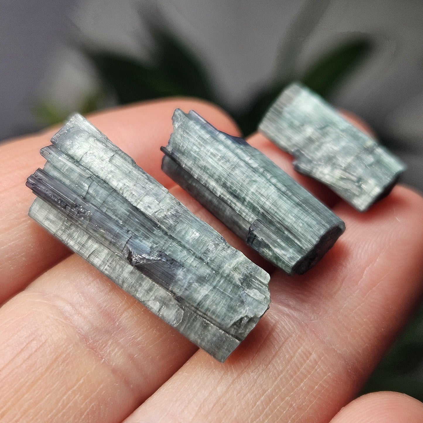 Blue Tourmaline Cats Eye Crystal