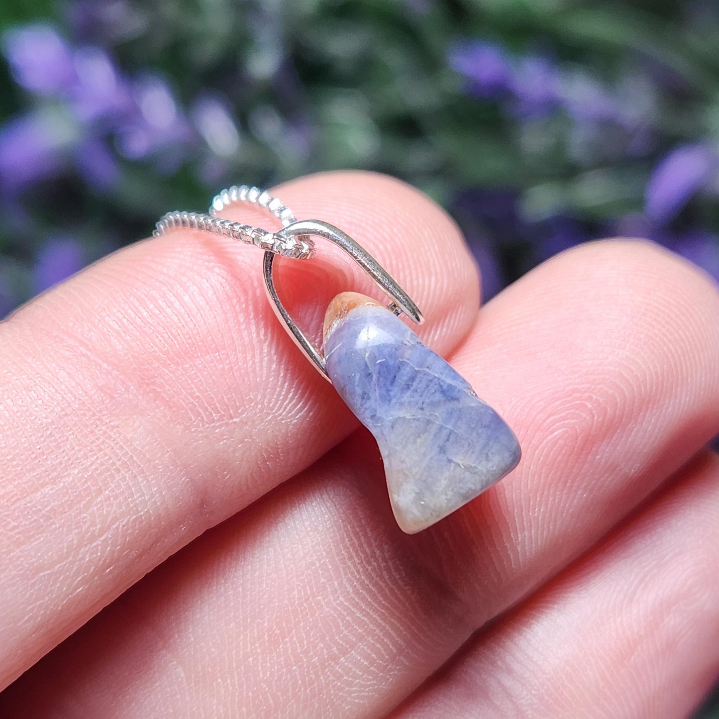 Blue Richterite & Sugilite Pendant