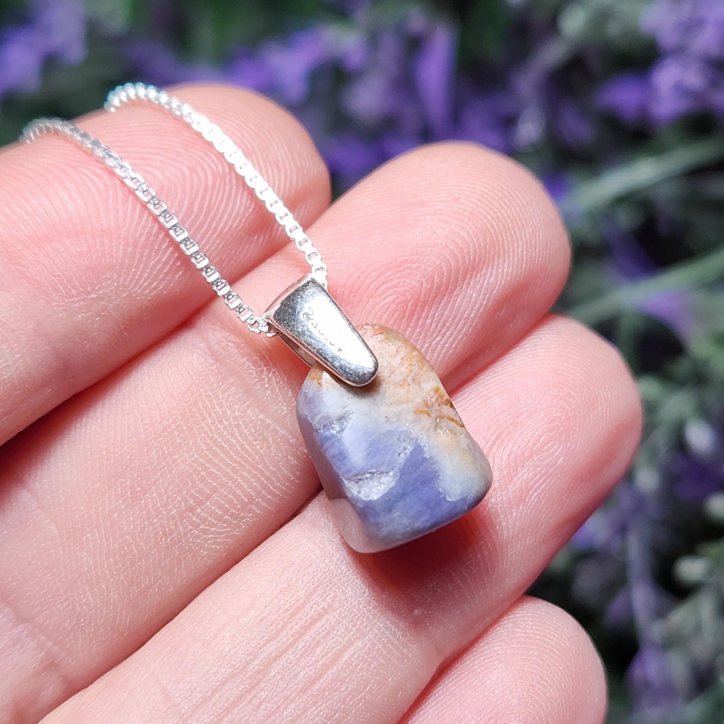 Blue Richterite & Sugilite Pendant