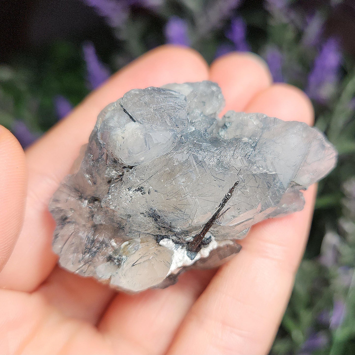 Blue Tourmaline in Quartz
