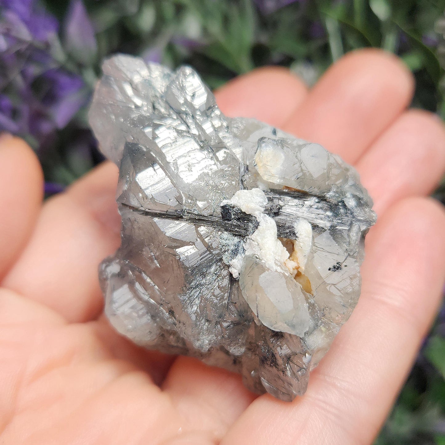Blue Tourmaline in Quartz