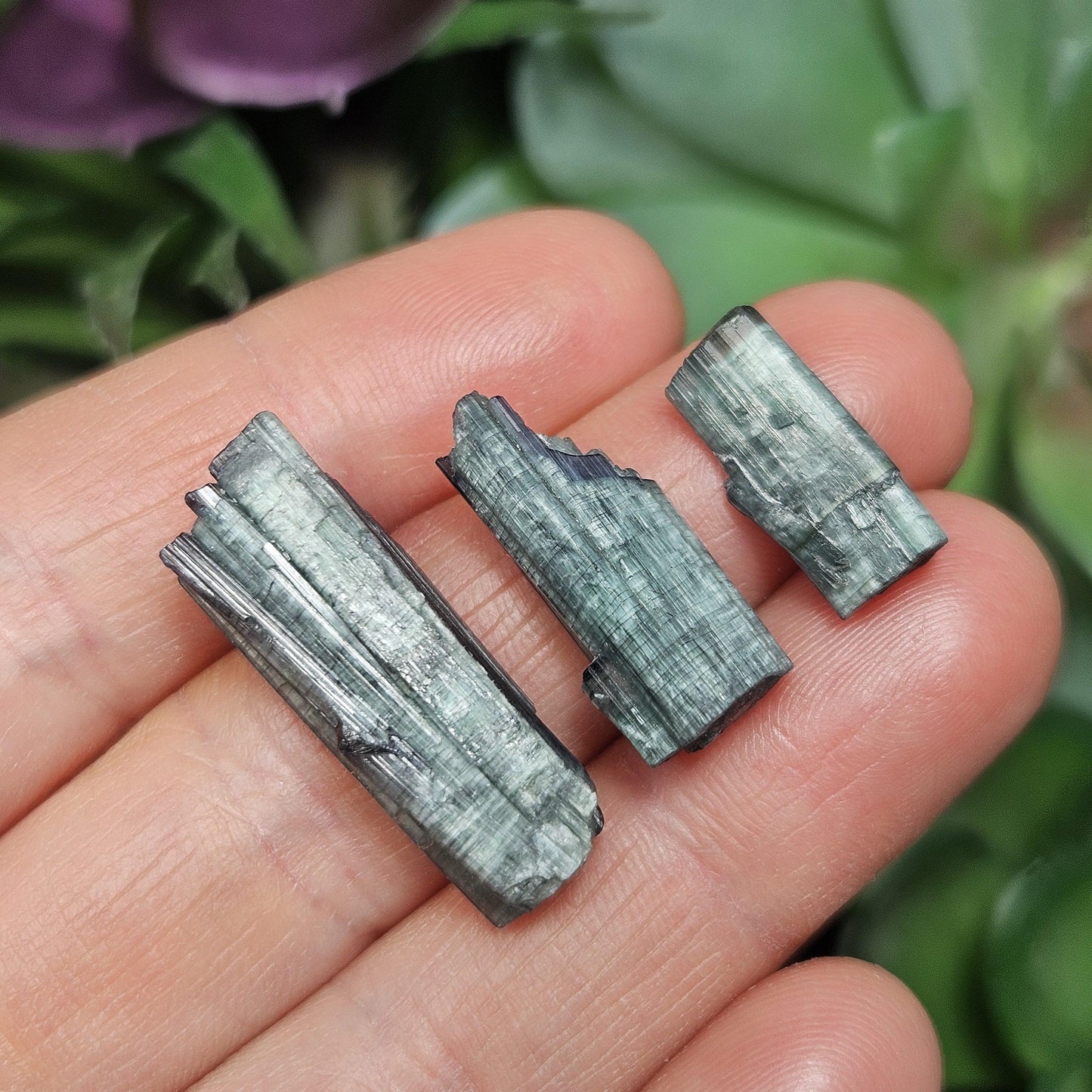 Blue Tourmaline Cats Eye Crystal