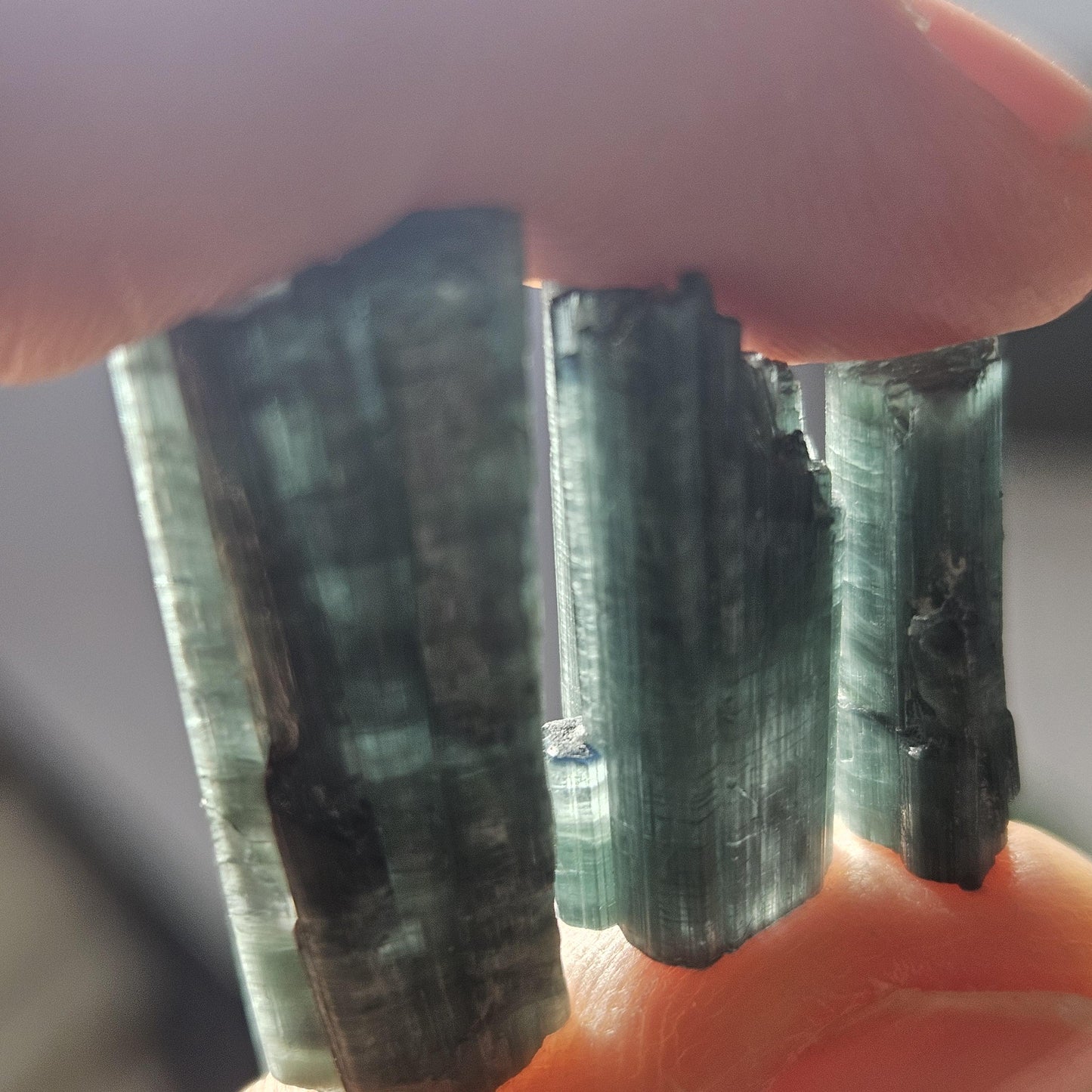 Blue Tourmaline Cats Eye Crystal