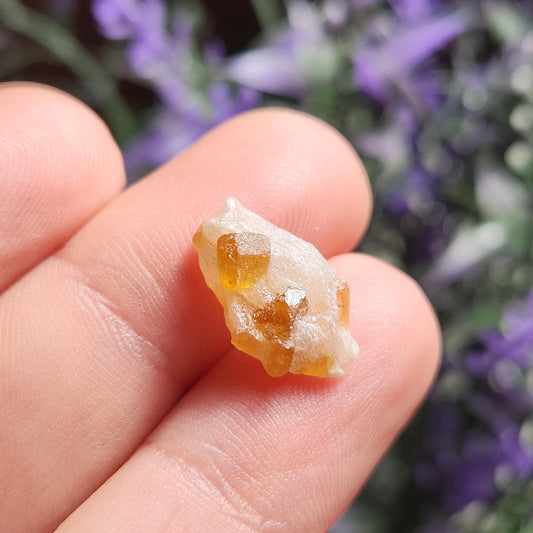 Spessartine Garnet in Calcite