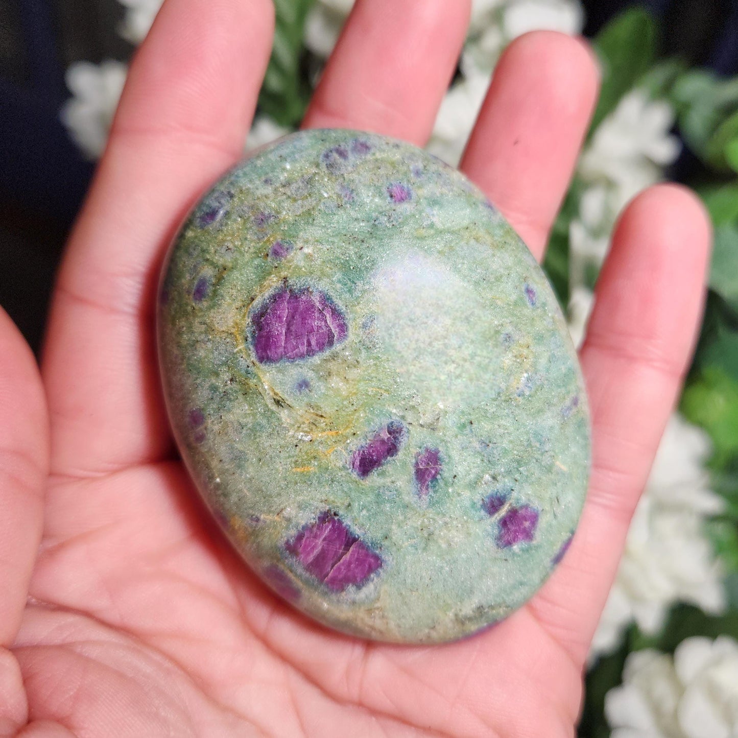 Ruby Fuchsite Palm Stone