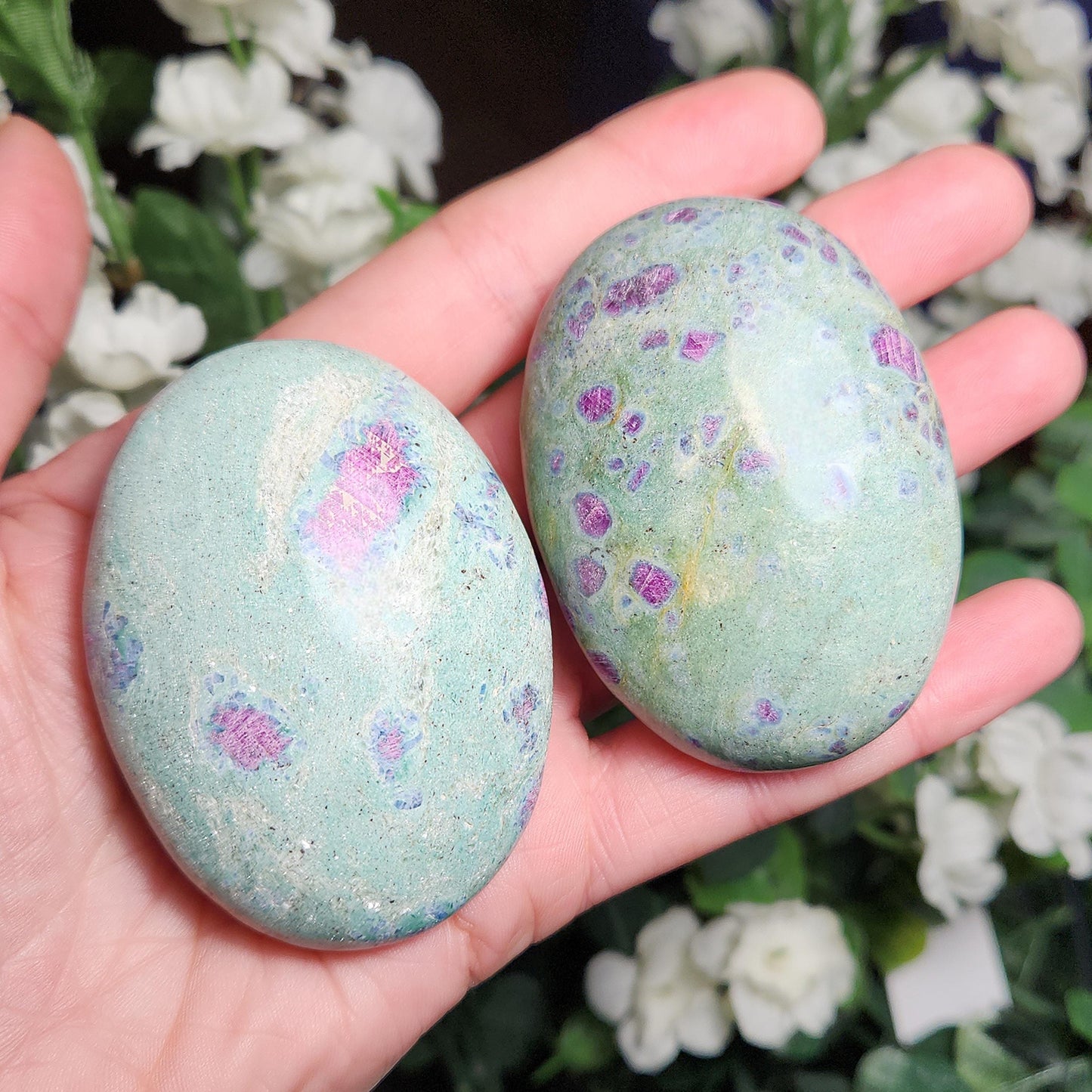 Ruby Fuchsite Palm Stone