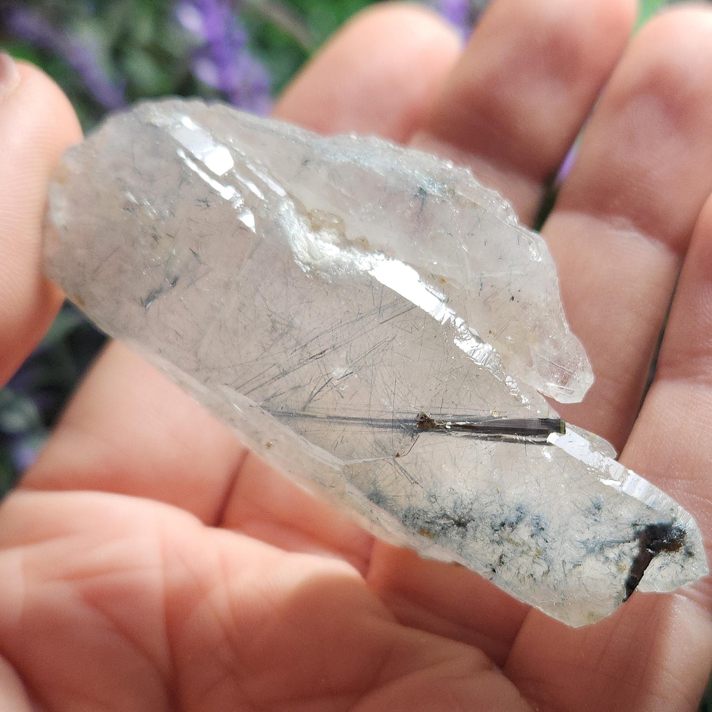 Blue Tourmaline in Quartz