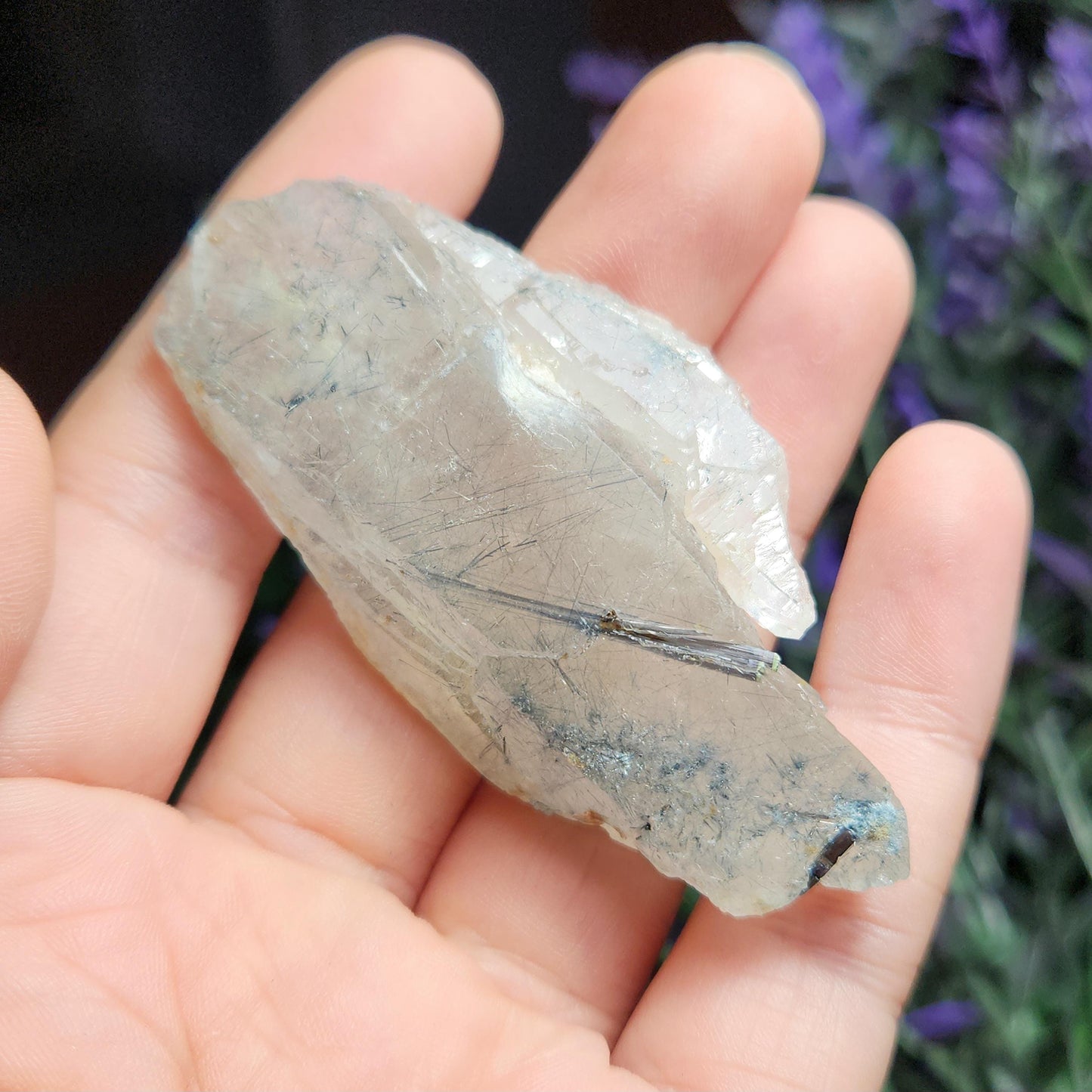 Blue Tourmaline in Quartz