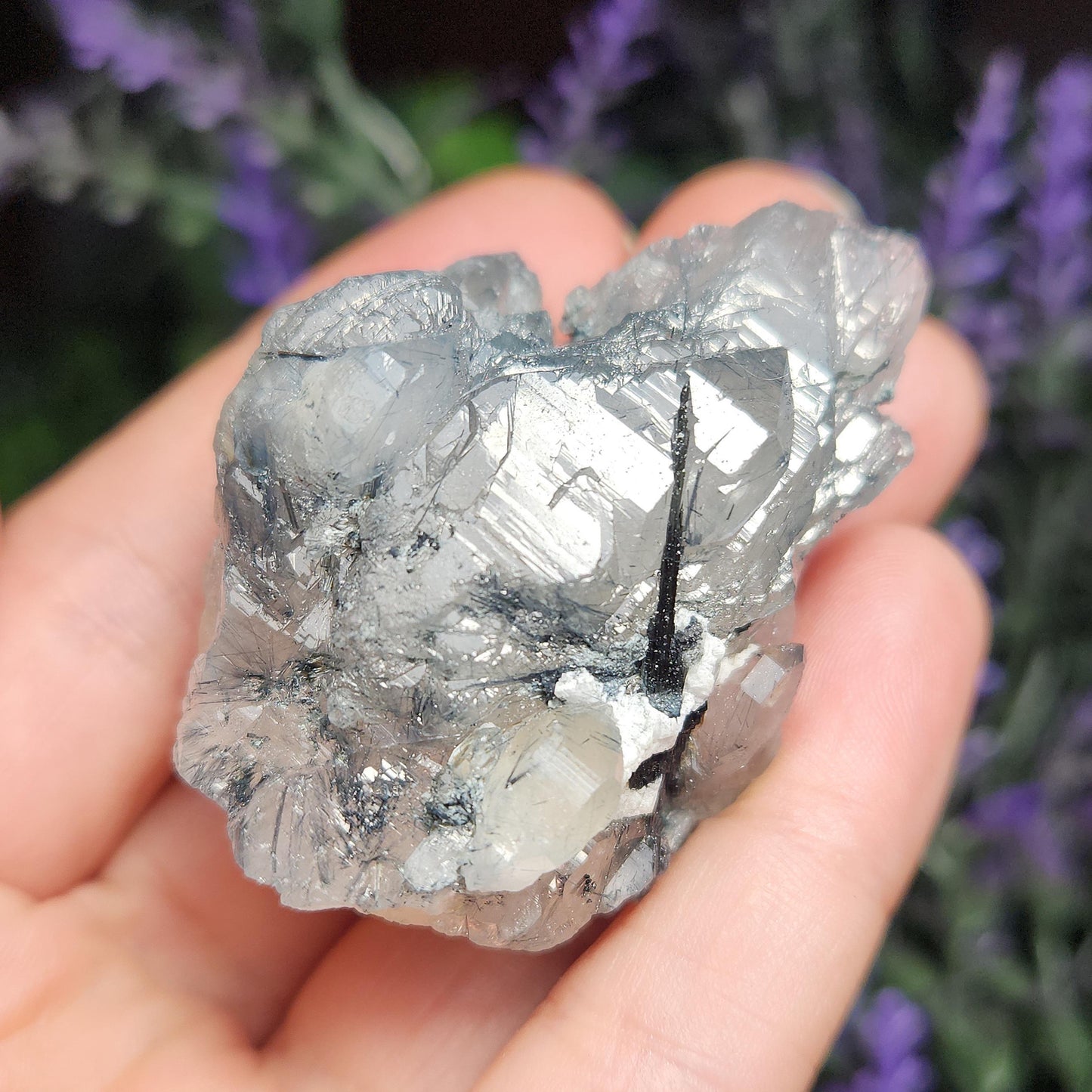 Blue Tourmaline in Quartz