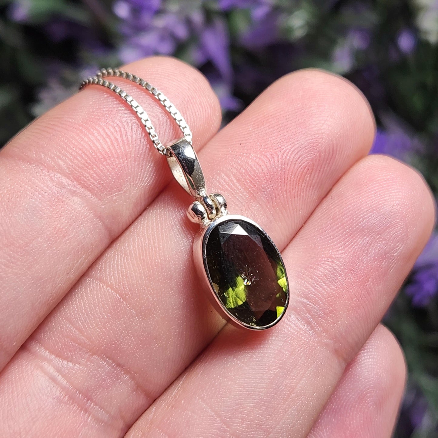 Faceted Moldavite Pendant