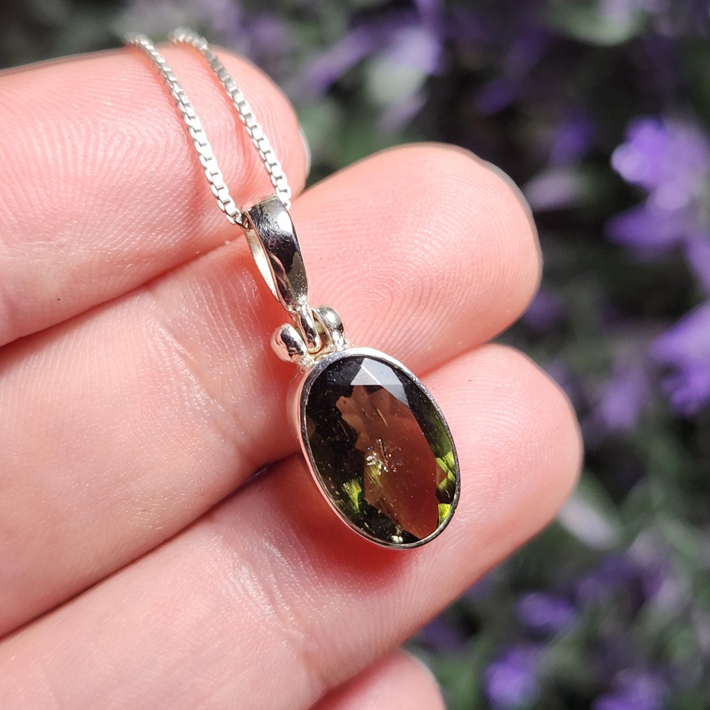 Faceted Moldavite Pendant