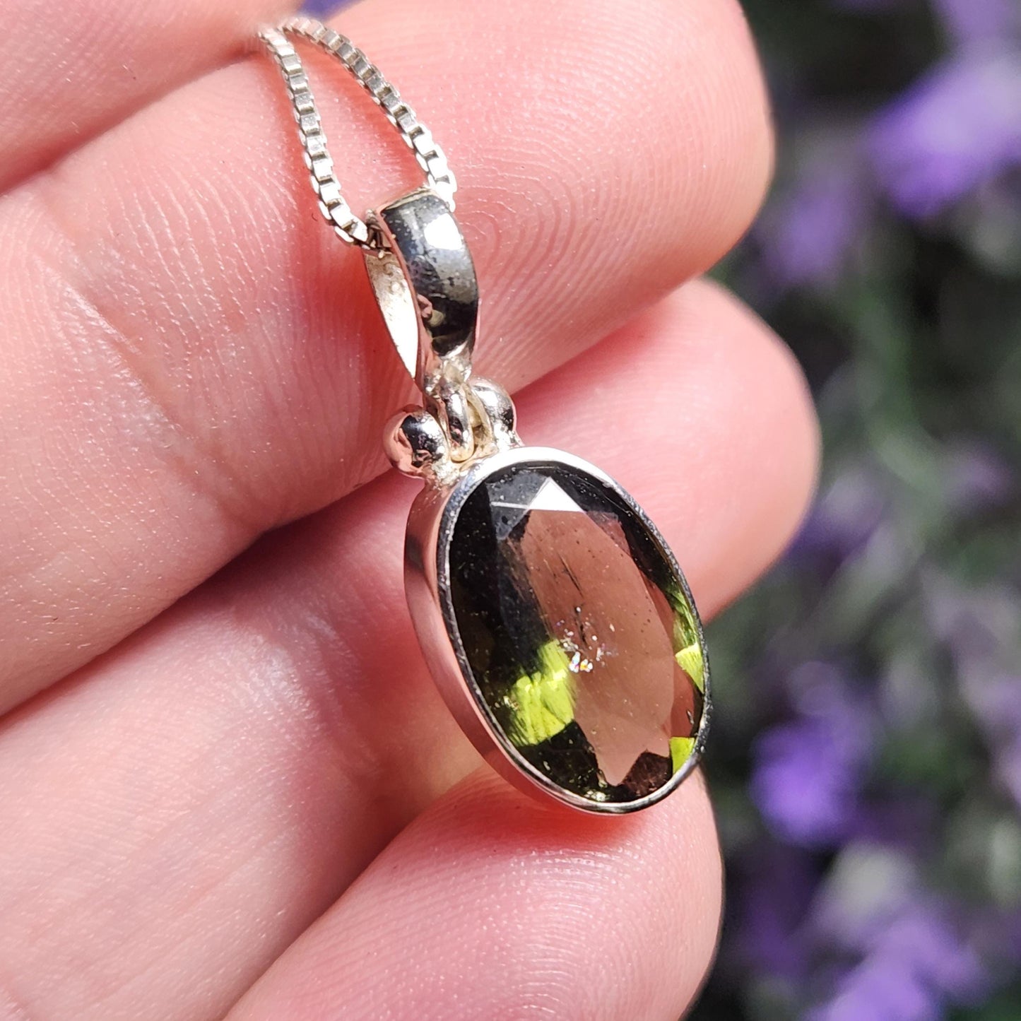 Faceted Moldavite Pendant