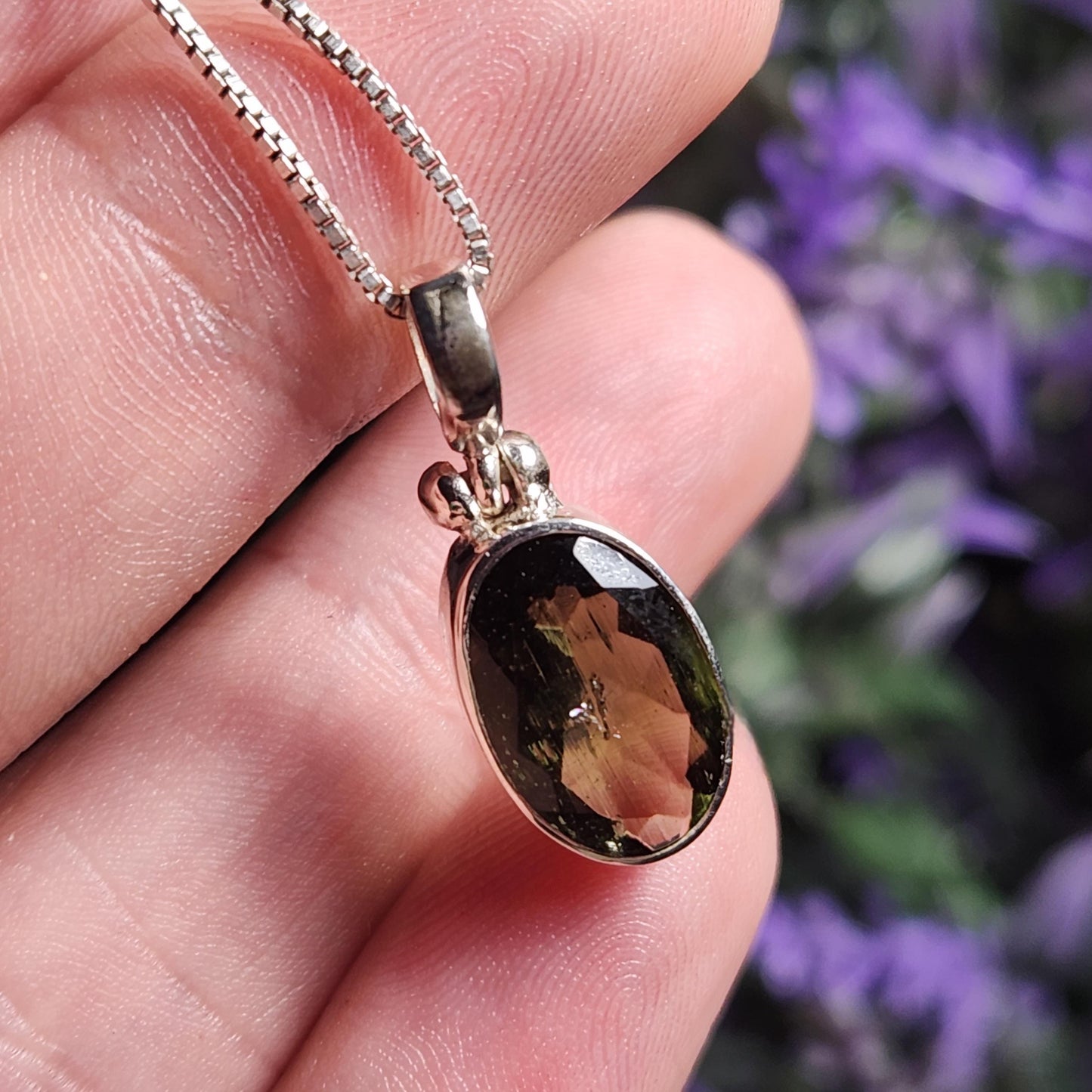 Faceted Moldavite Pendant