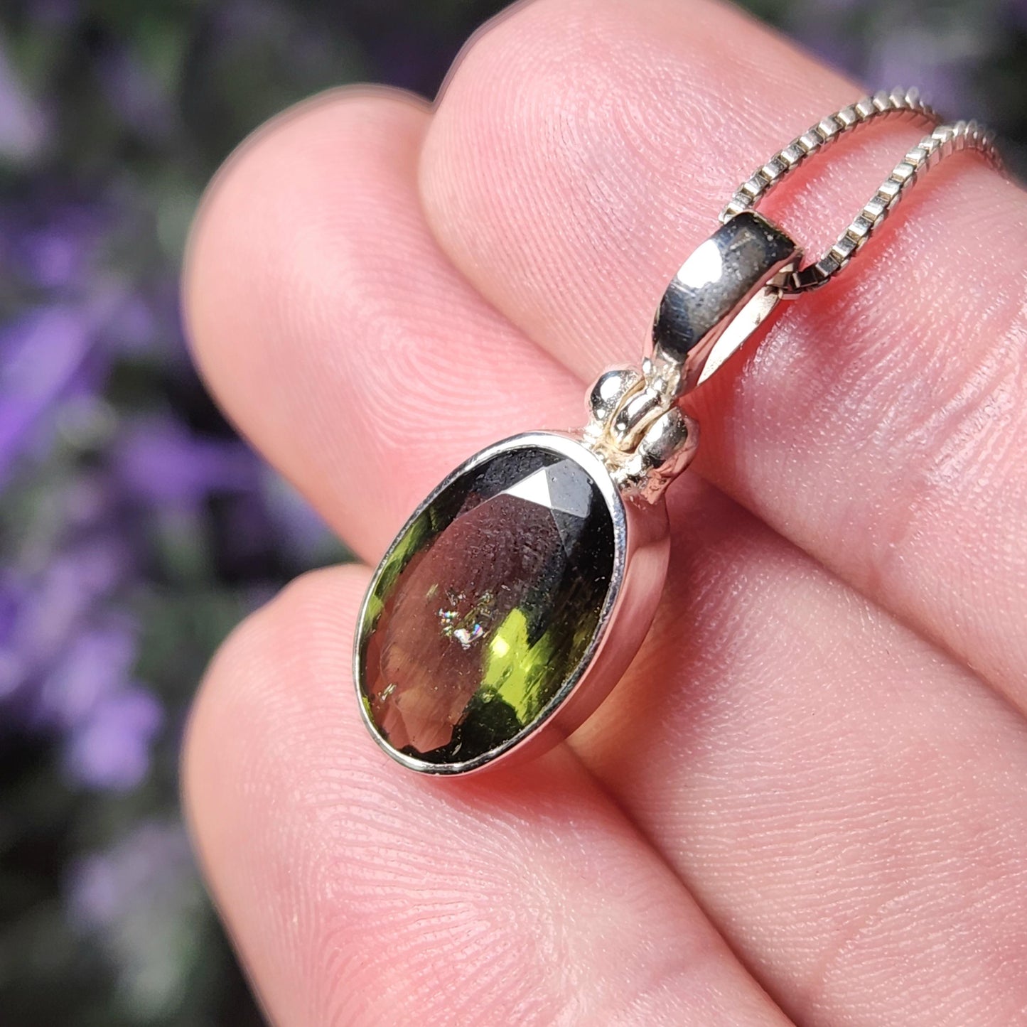 Faceted Moldavite Pendant