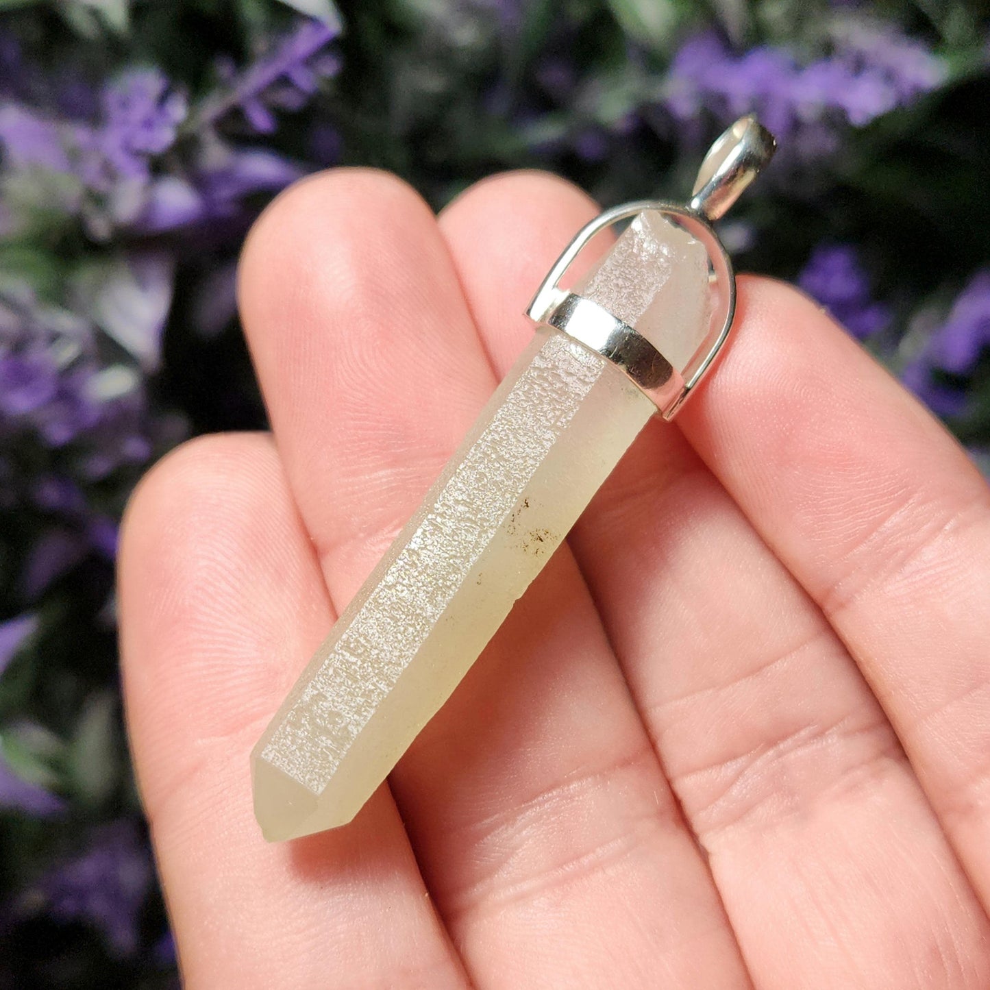 Hedenbergite Quartz Pendant