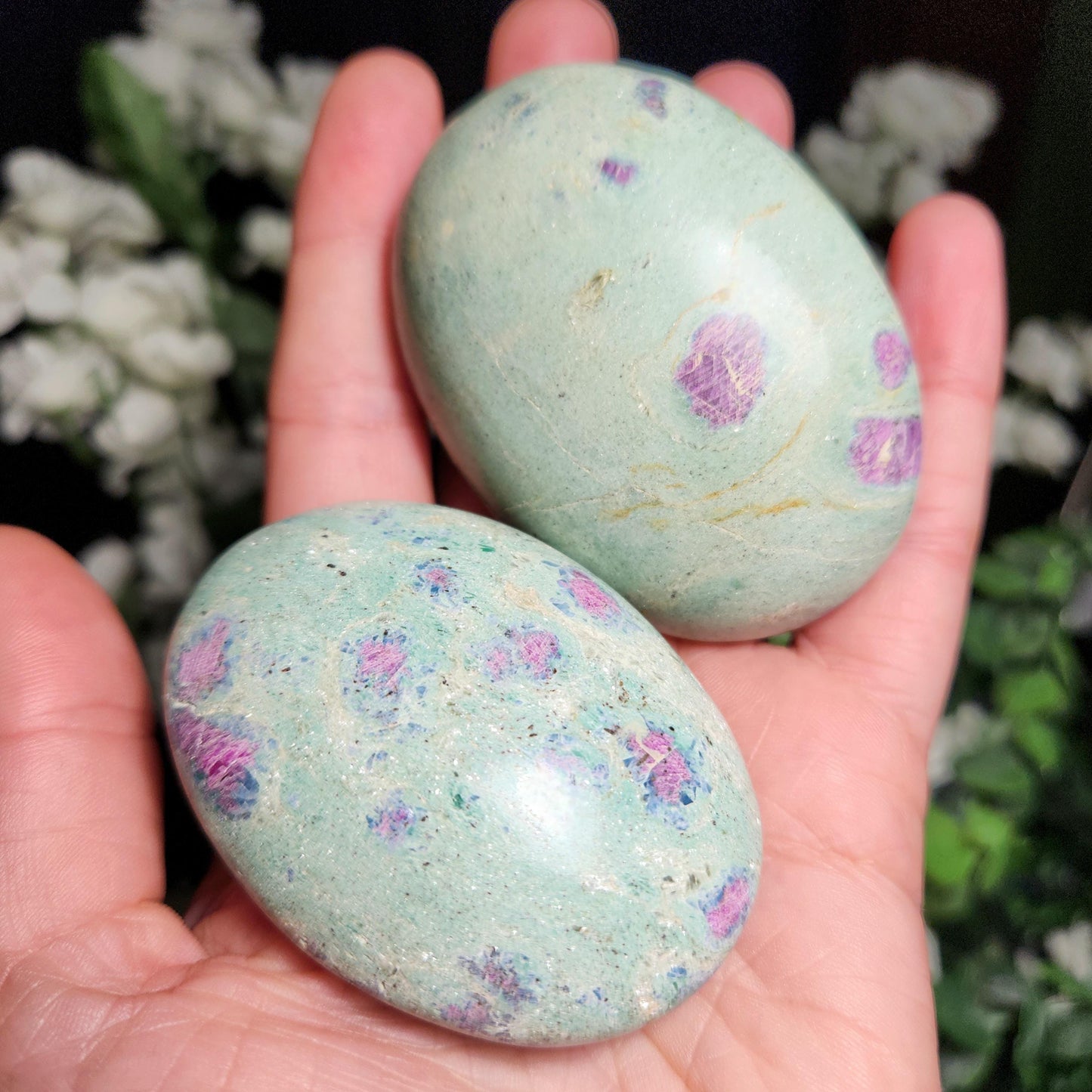 Ruby Fuchsite Palm Stone