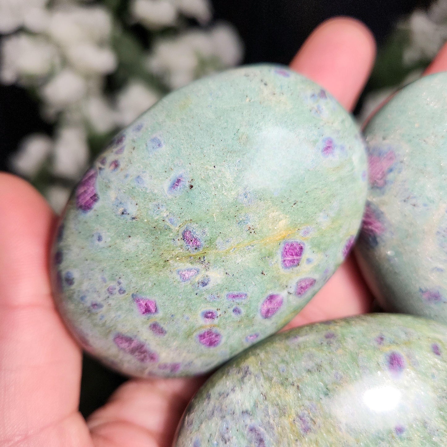 Ruby Fuchsite Palm Stone
