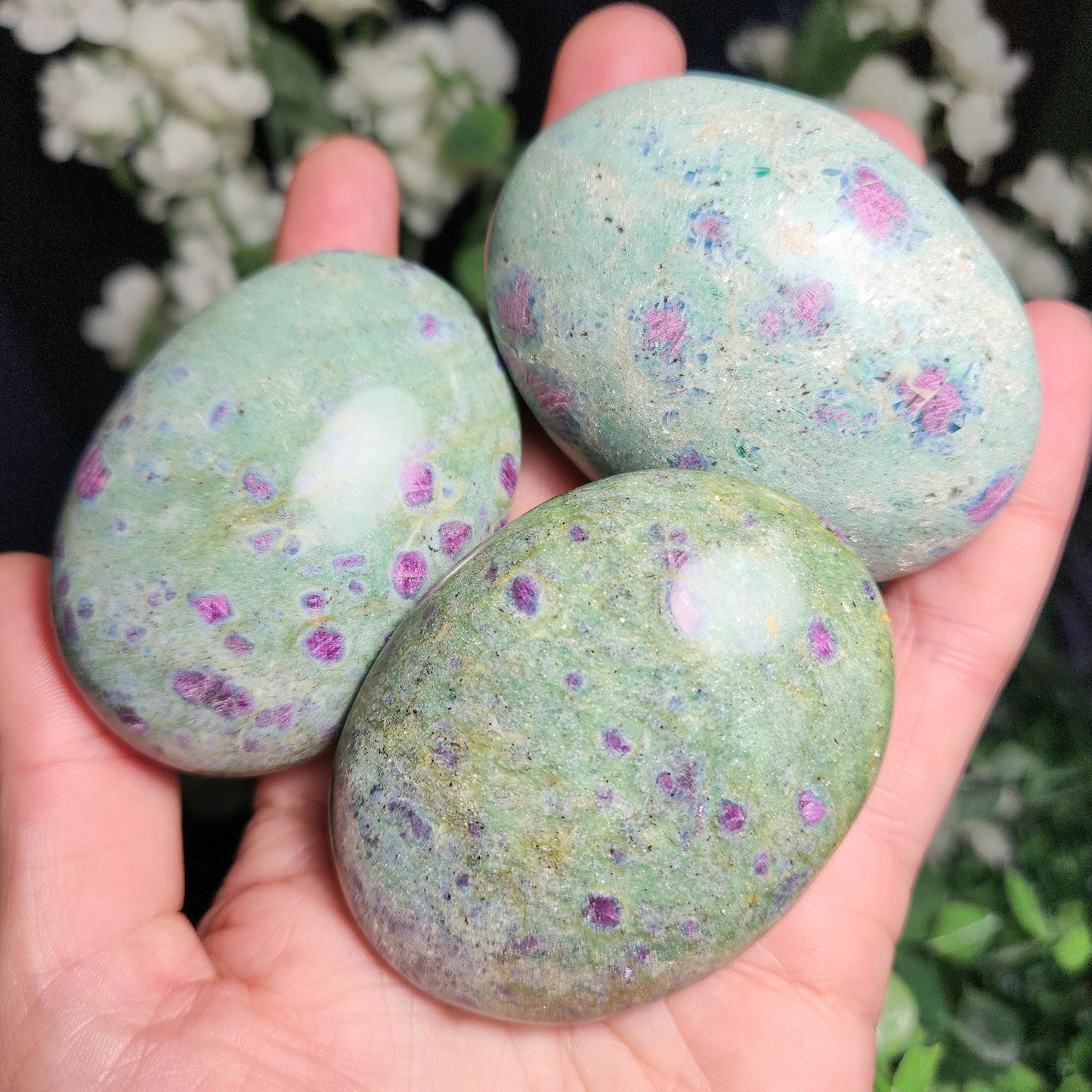 Ruby Fuchsite Palm Stone