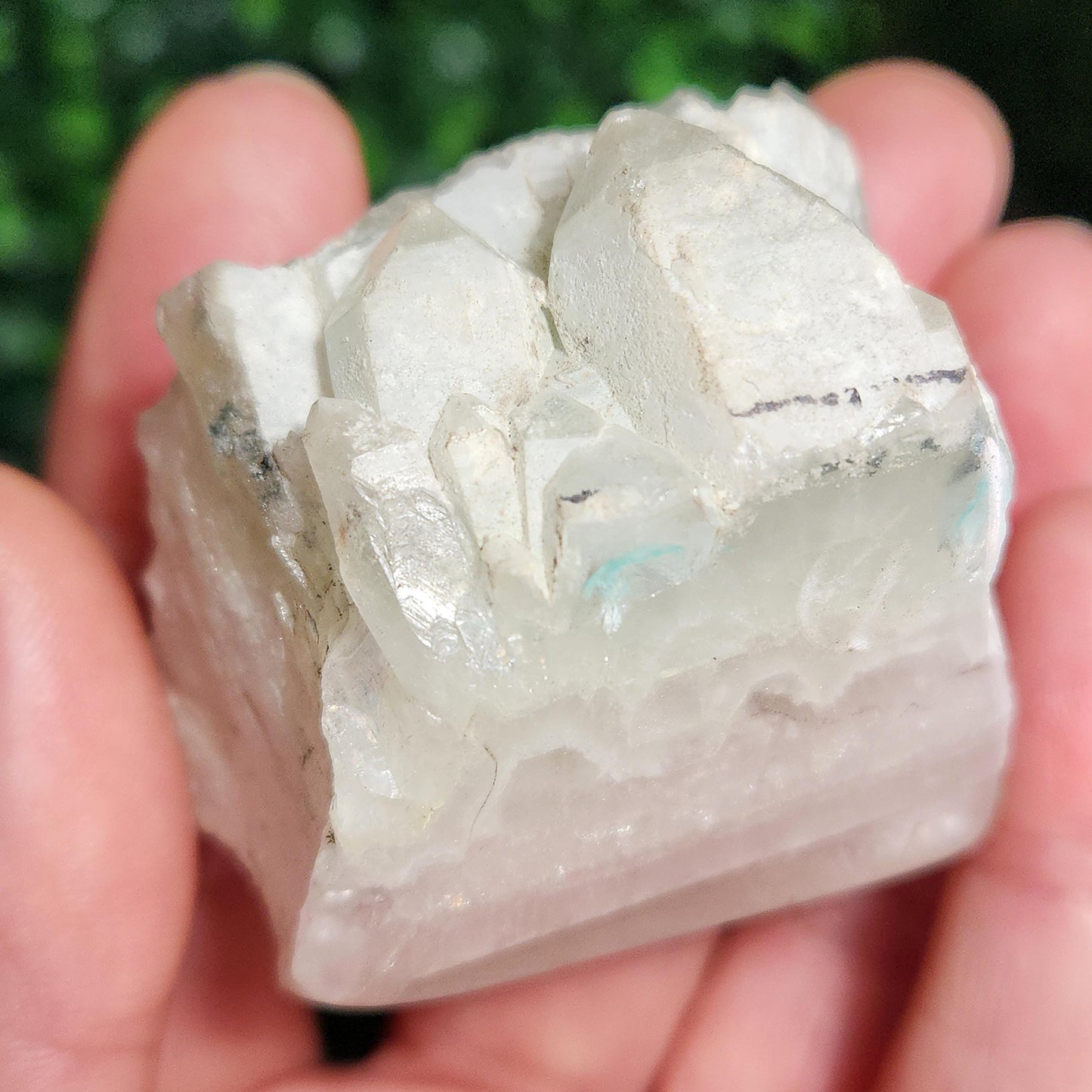 Ajoite in Quartz Crystal Specimen: Polished Display Piece