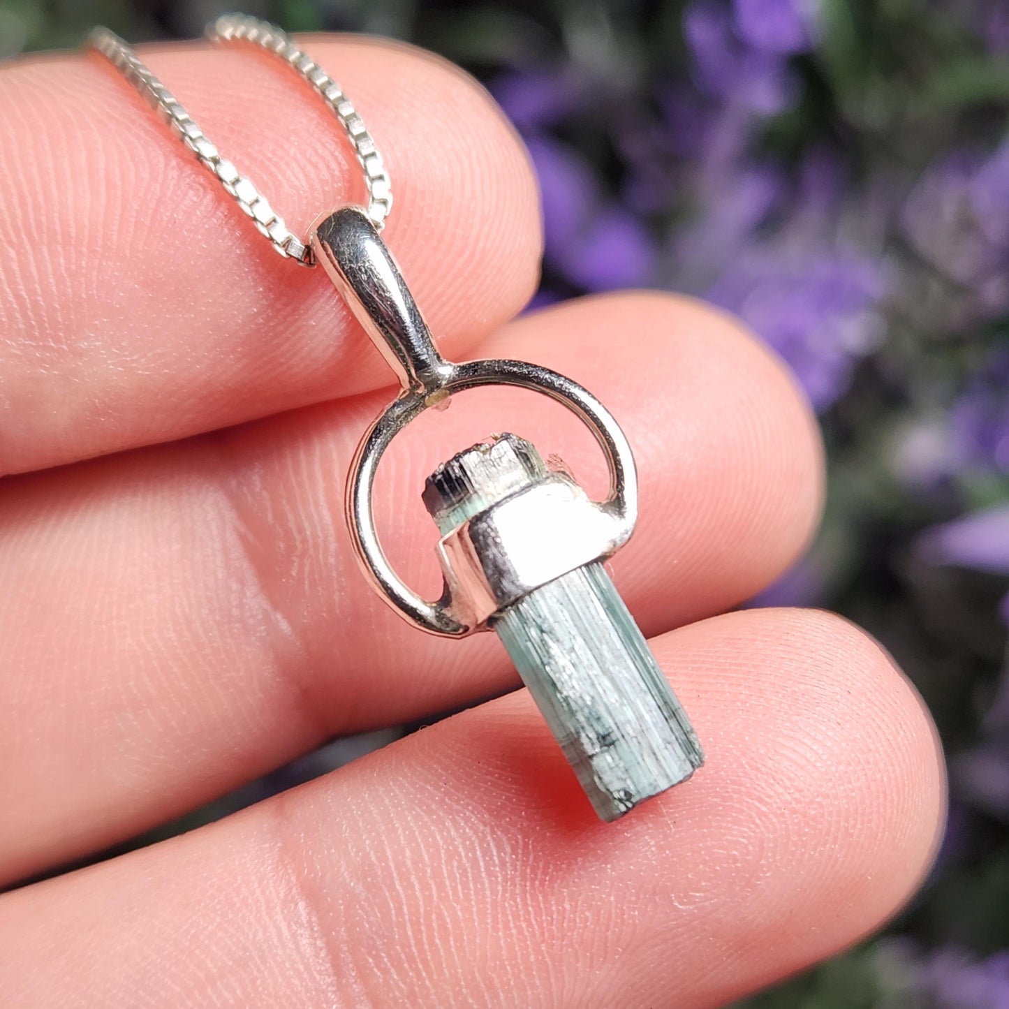 Cats Eye Blue Tourmaline Pendant