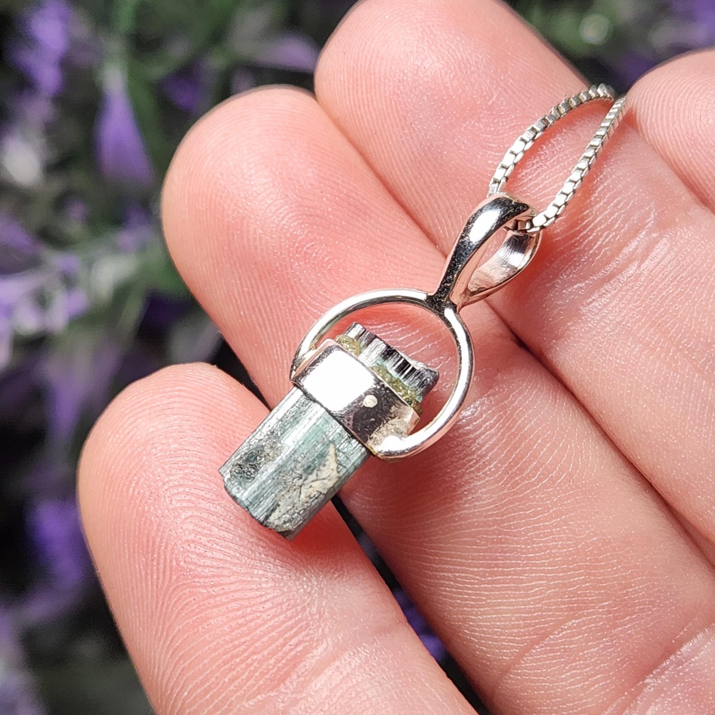 Cats Eye Blue Tourmaline Pendant