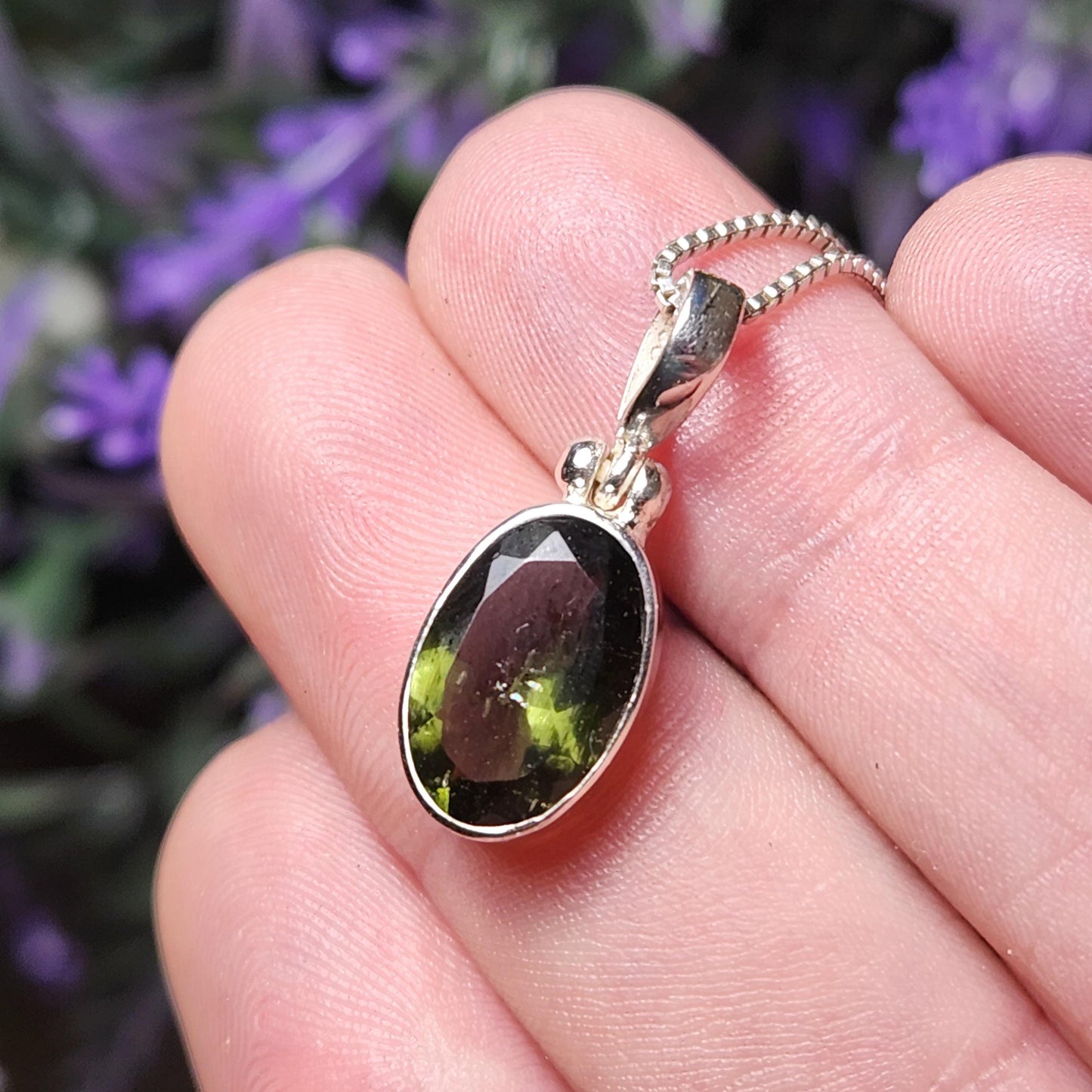 Faceted Moldavite Pendant
