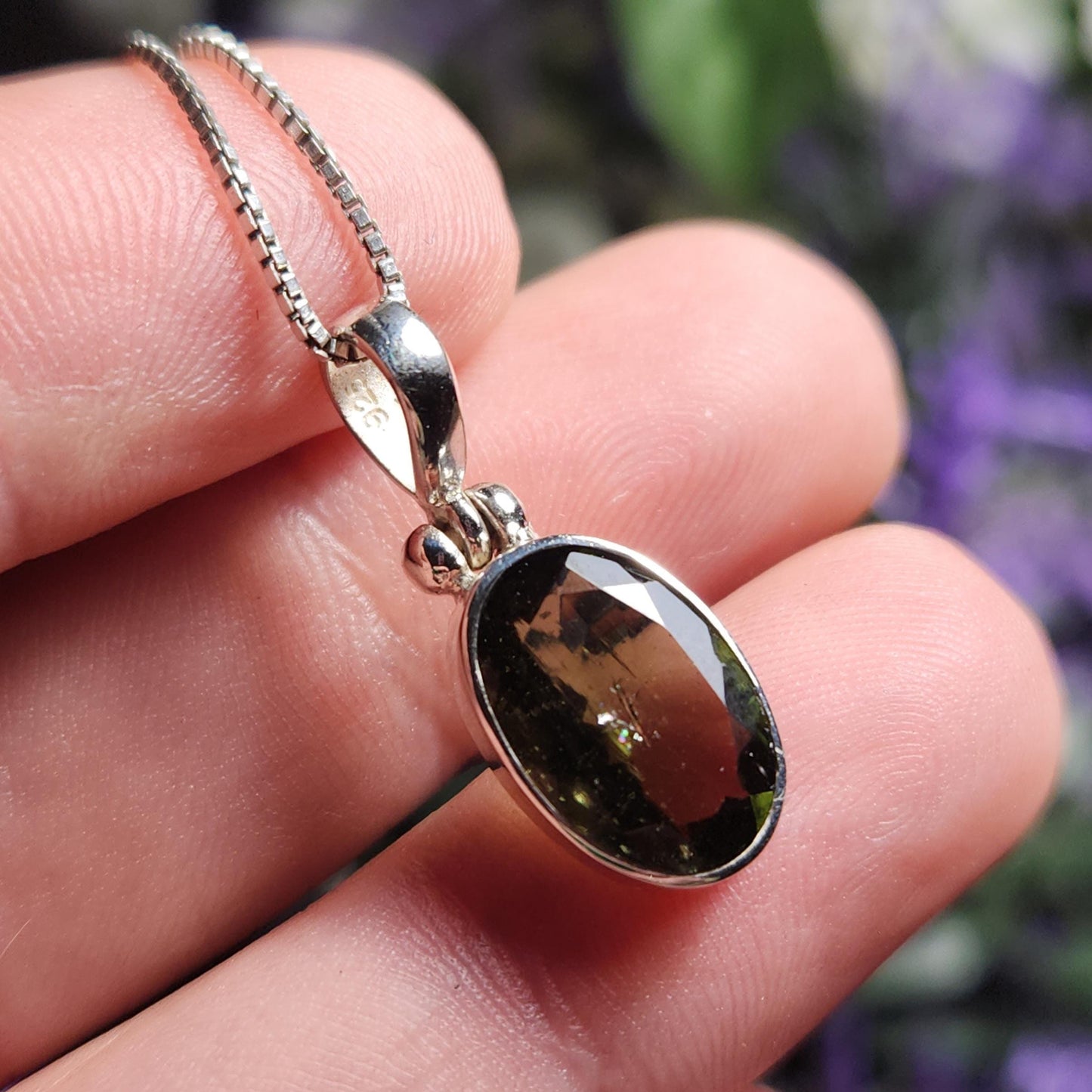 Faceted Moldavite Pendant
