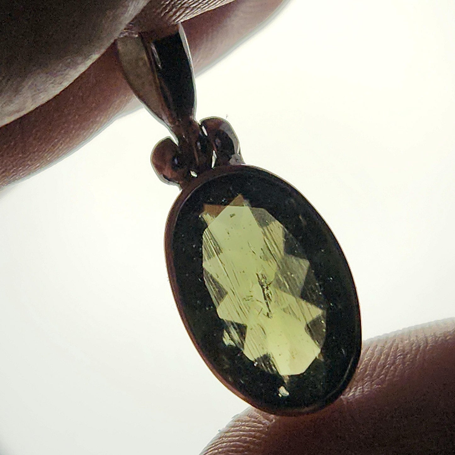 Faceted Moldavite Pendant