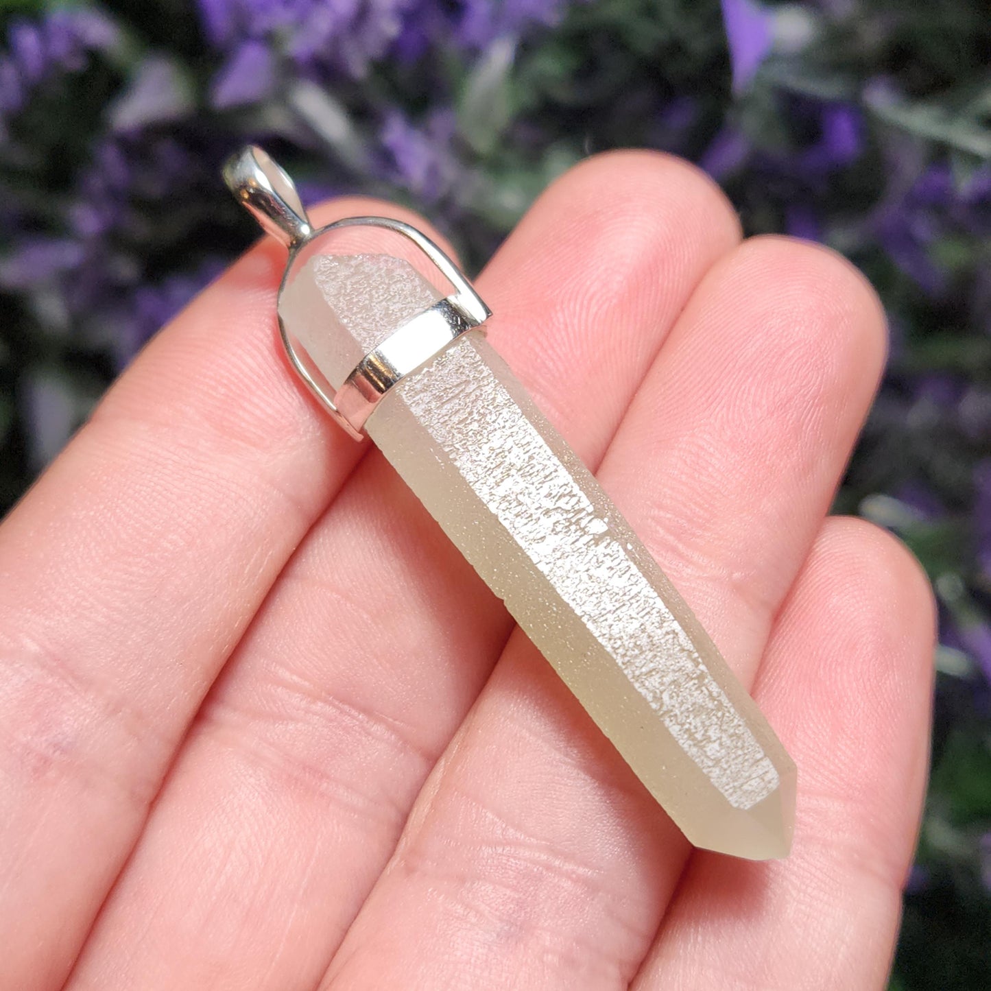 Hedenbergite Quartz Pendant