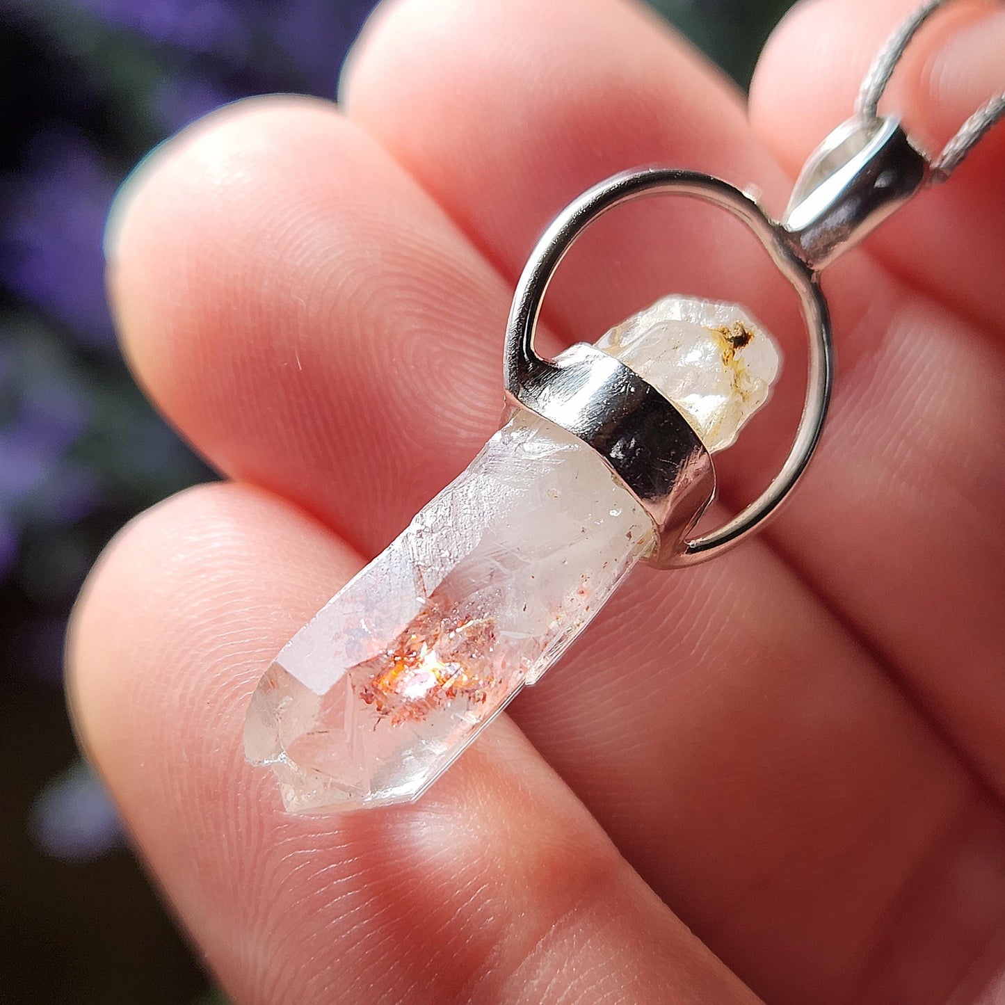Lepidocrocite Phantom Quartz Pendant
