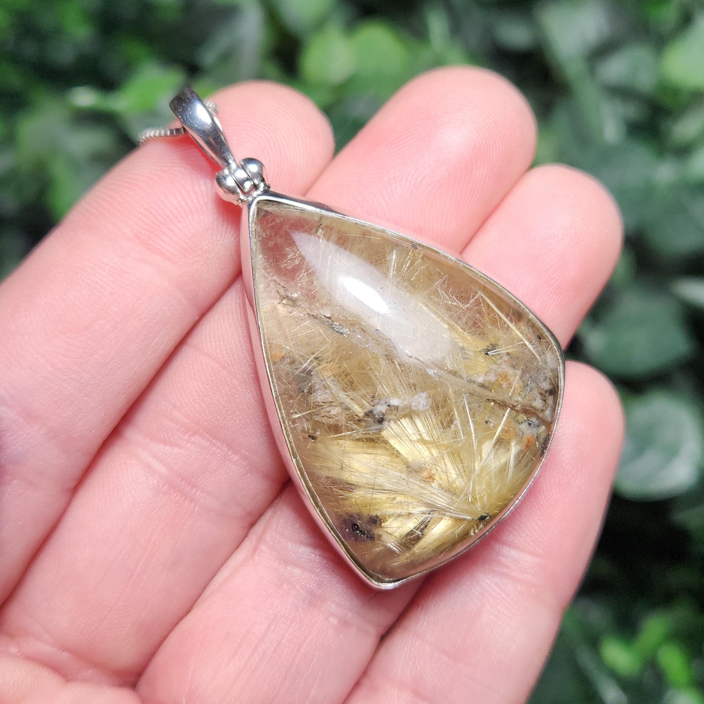 Gold Rutilated Quartz Pendant