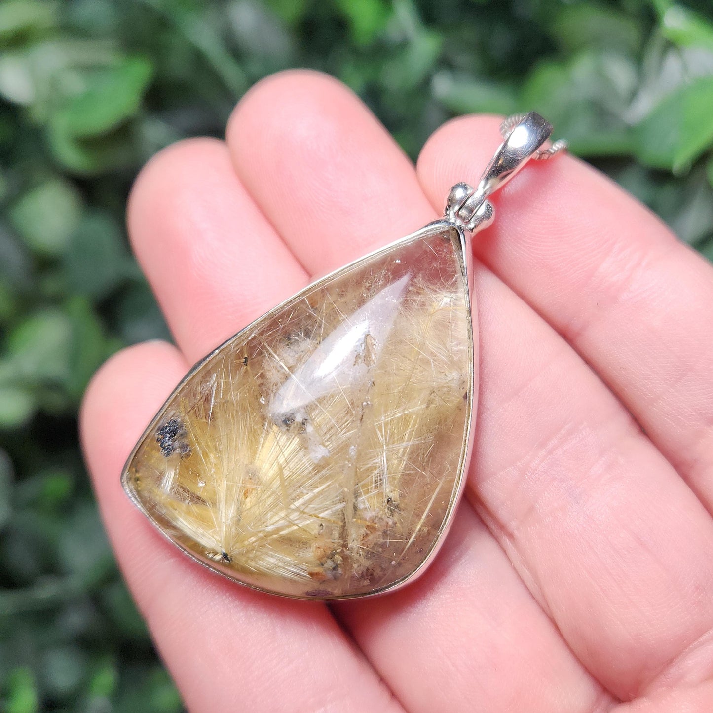 Gold Rutilated Quartz Pendant