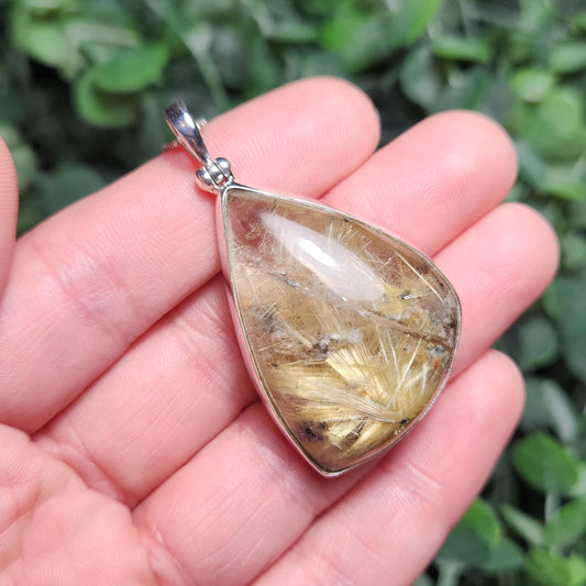 Gold Rutilated Quartz Pendant