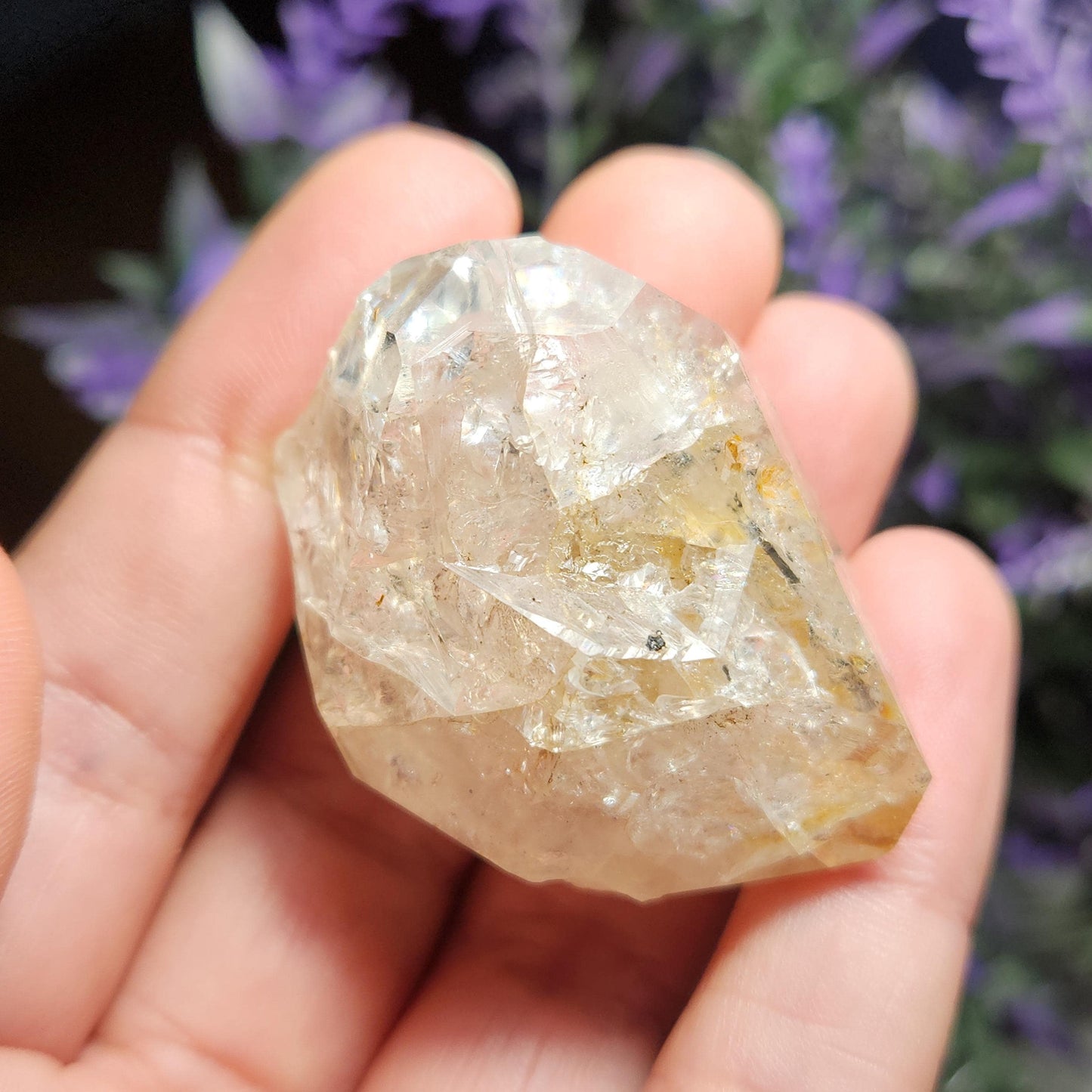 Moving ENHYDRO Herkimer Diamond (36 grams):  New York Herkimer Quartz Crystal with Water & Carbon Inclusion
