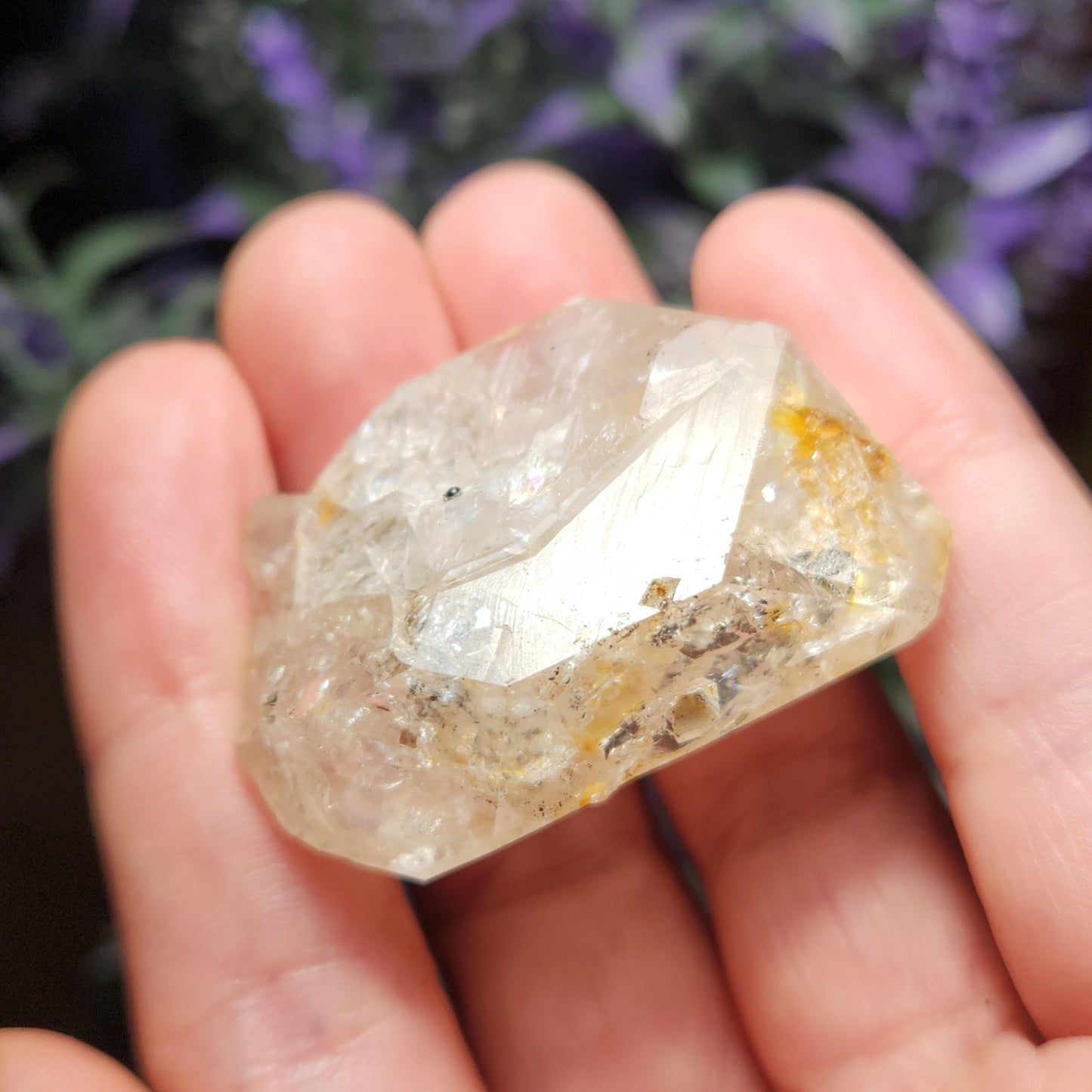 Moving ENHYDRO Herkimer Diamond (36 grams):  New York Herkimer Quartz Crystal with Water & Carbon Inclusion