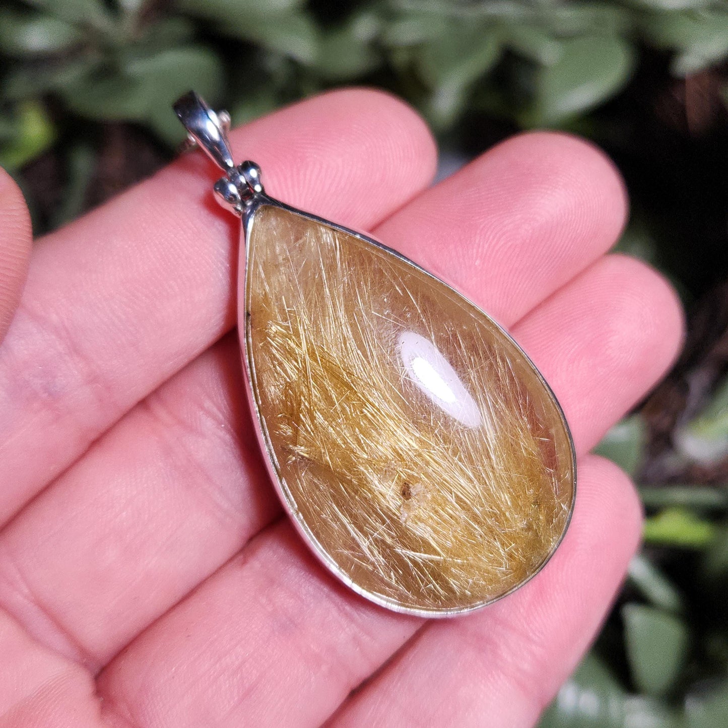 Gold Rutilated Quartz Pendant