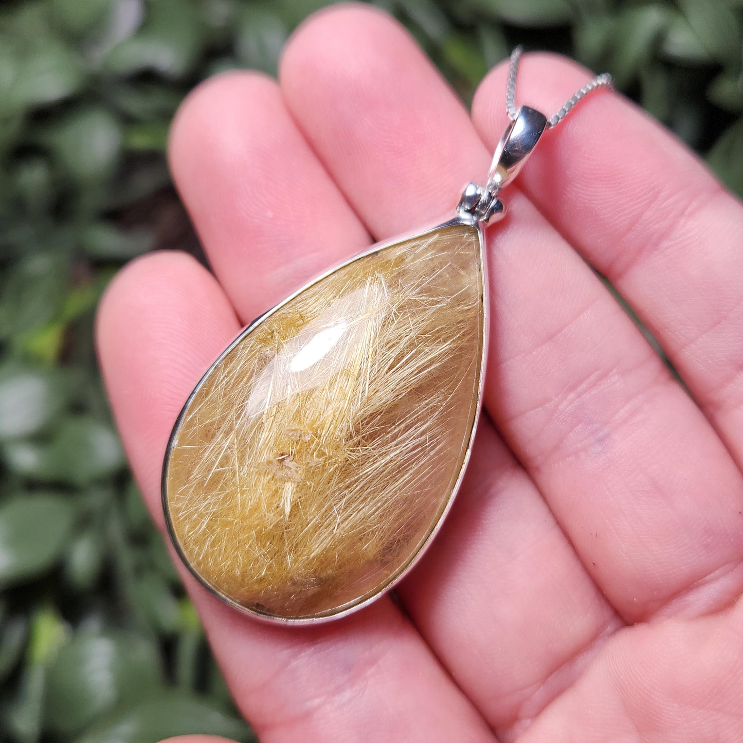 Gold Rutilated Quartz Pendant