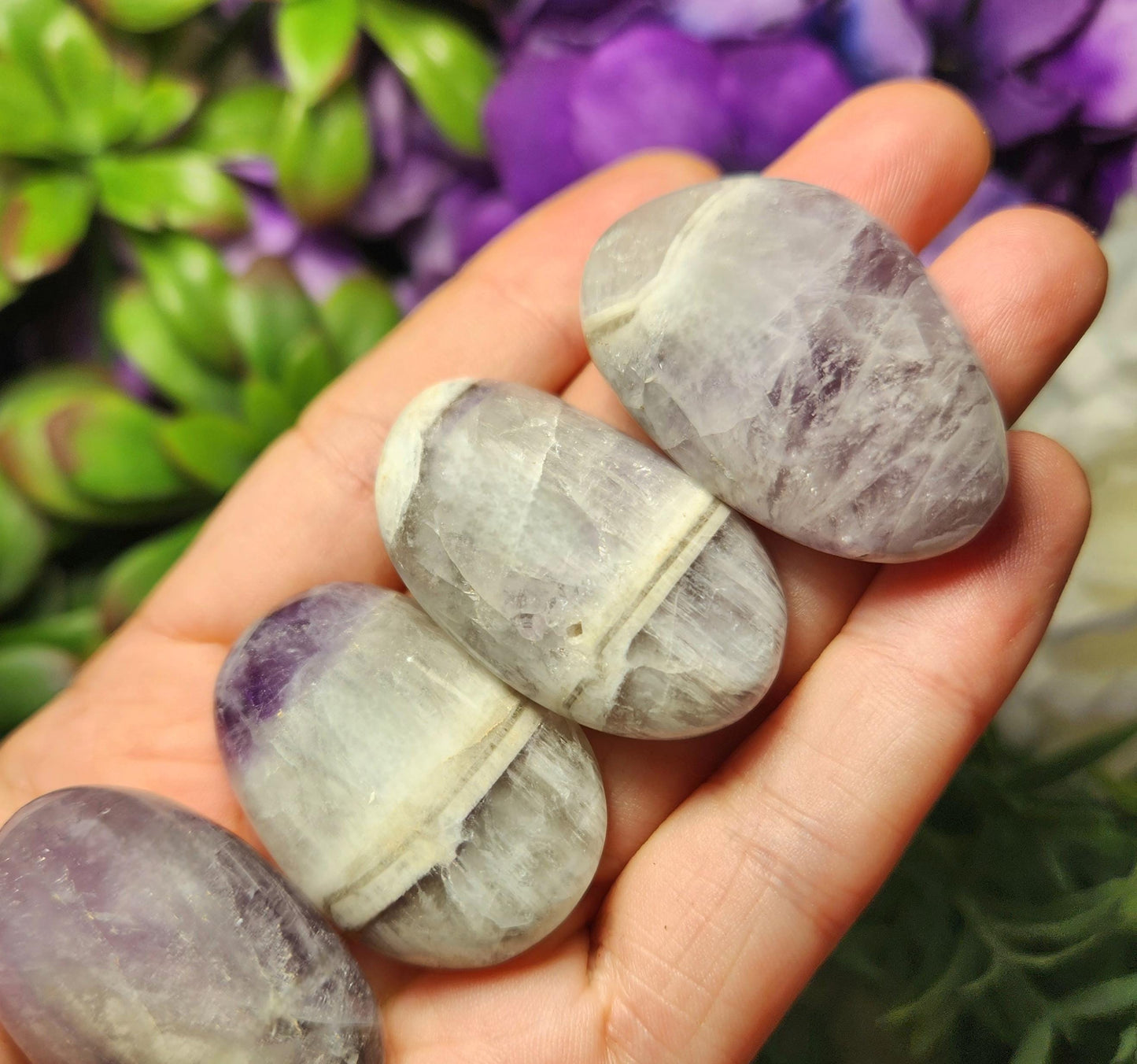 Chevron Amethyst Palm Stone