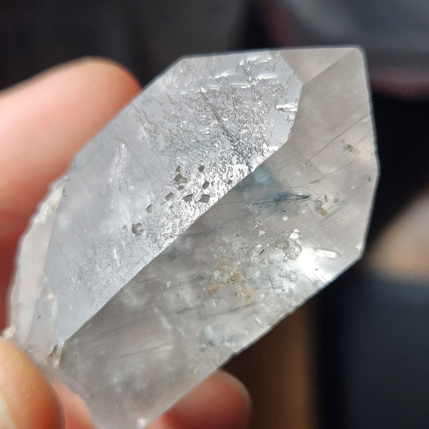 Fibrous Blue Tourmaline in Quartz