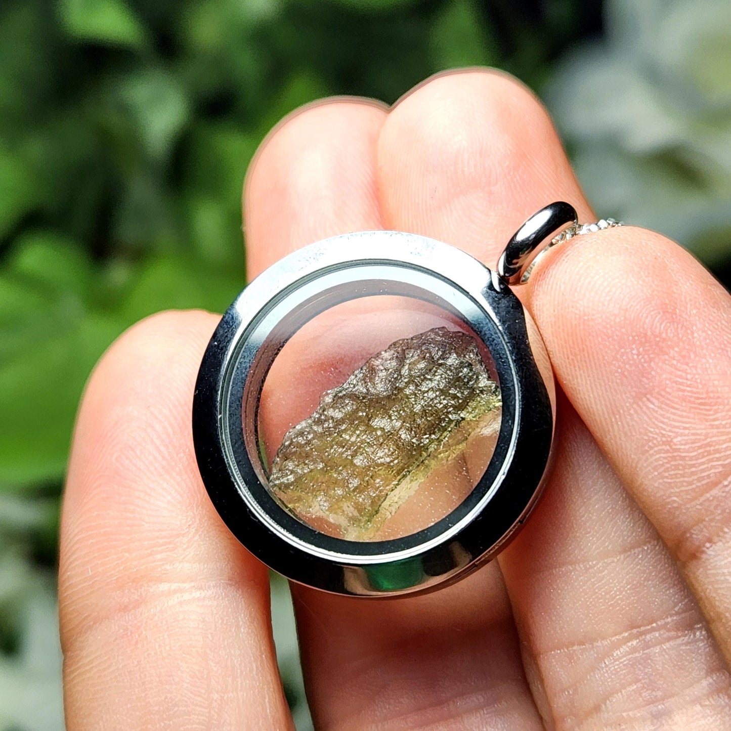 Moldavite Locket Pendant