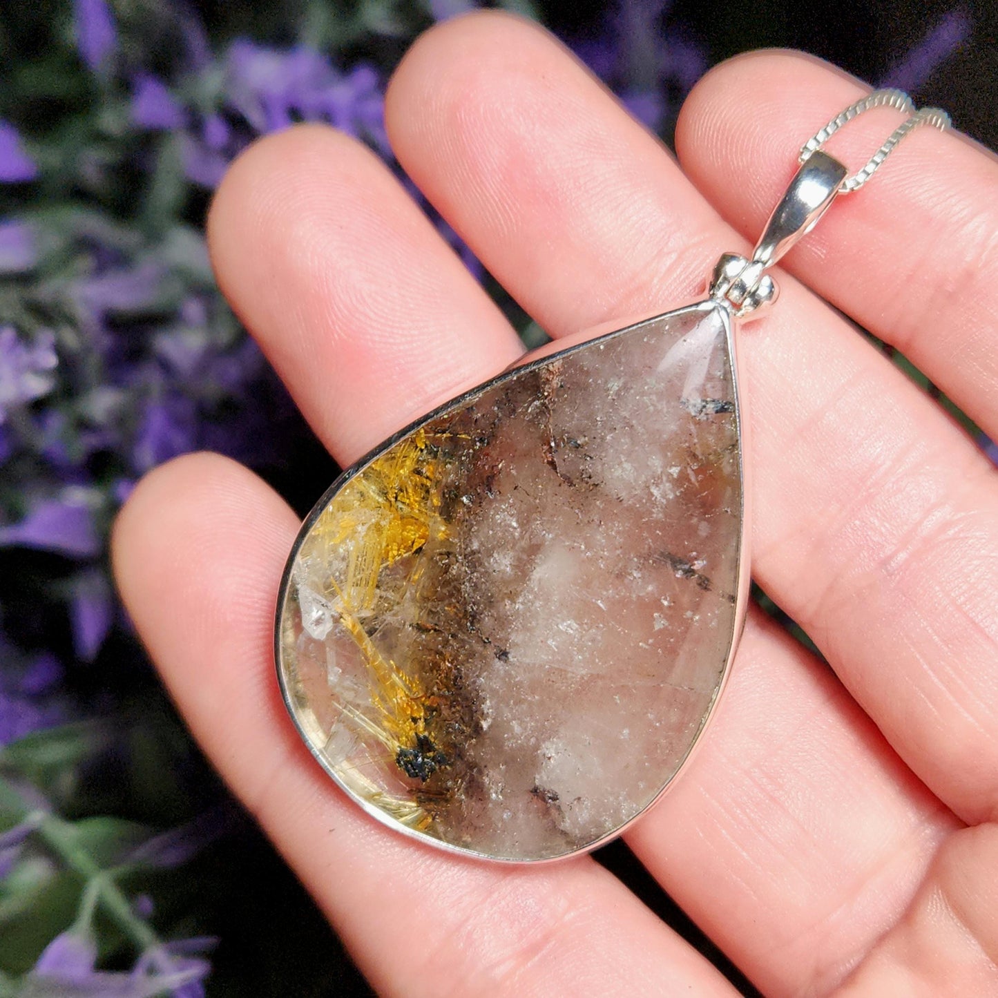 Hematite Rutile Quartz Pendant