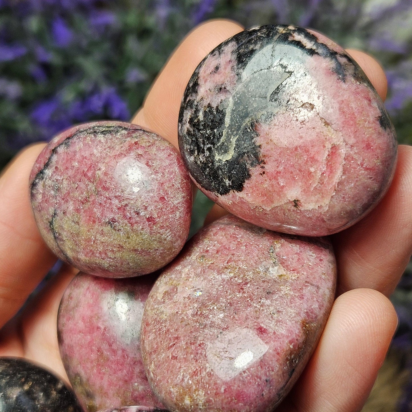 Rhodonite Palm Stone